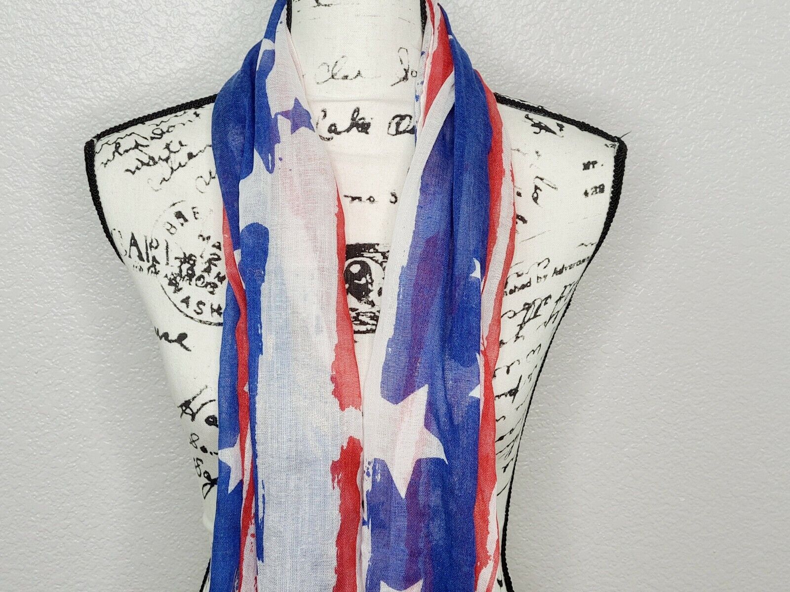 Collection Eighteen Women's Red, White & Blue Brushed Stars & Stripes Scarf