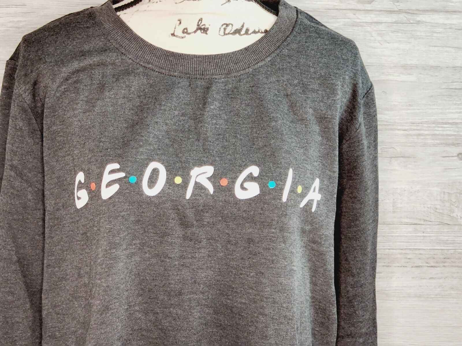 State of Mine Women's Gray & White Georgia Long Sleeve Sweatshirt Size XL