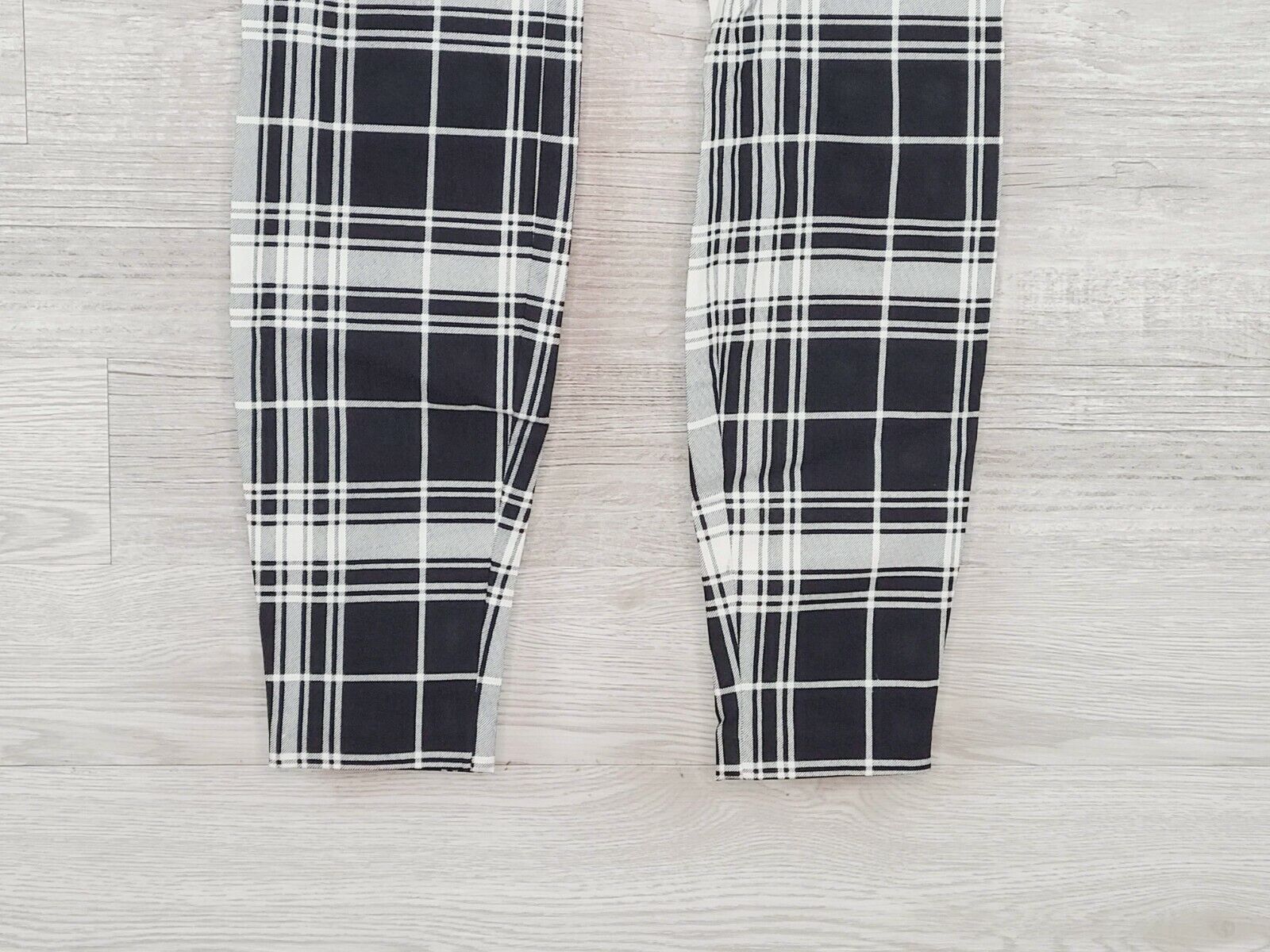 Maison Jules Women's Black & White Plaid Pull-On Ponte Knit Pants Size Small