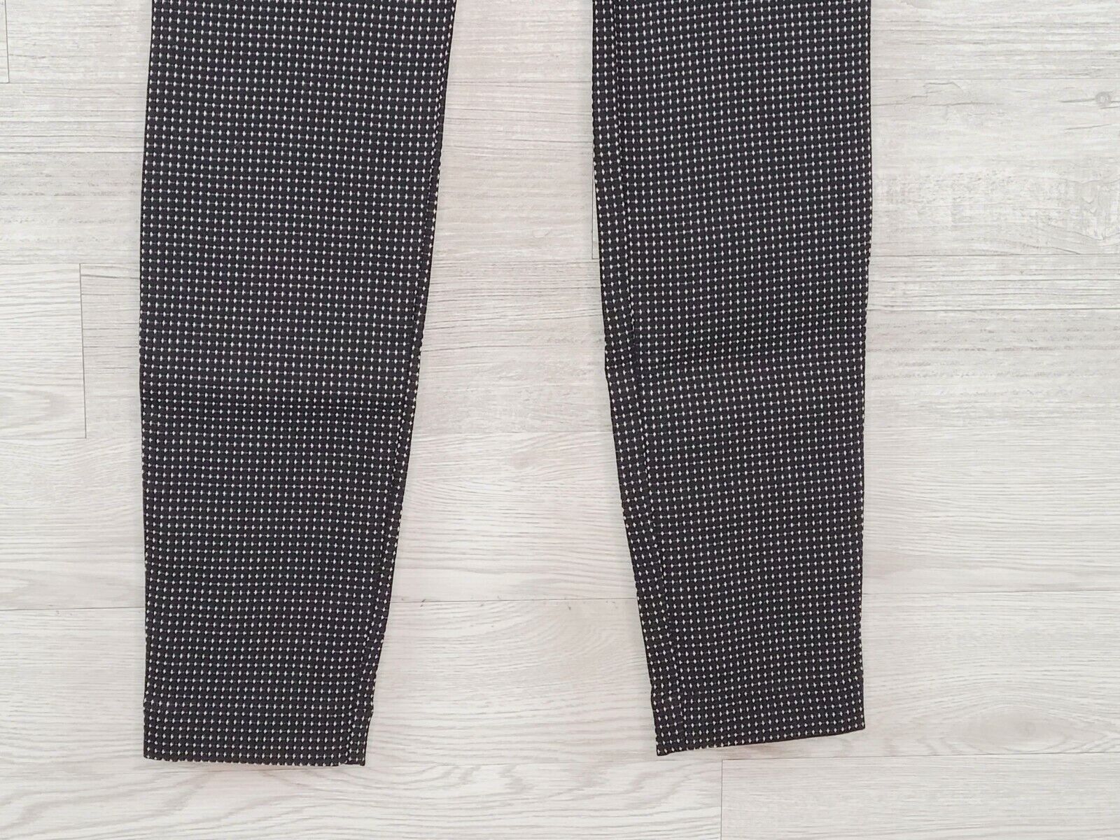 INC Women's Black & White Jacquard Dot Slim Skinny Leg Casual Pants Size 4