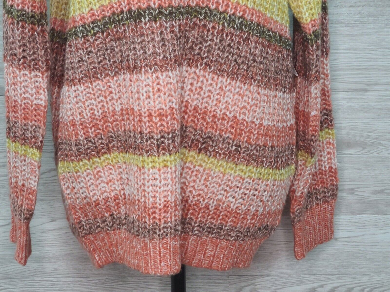 Ultra Flirt Women's Striped Chunky Knit Space Dye Tunic Sweater Size Medium