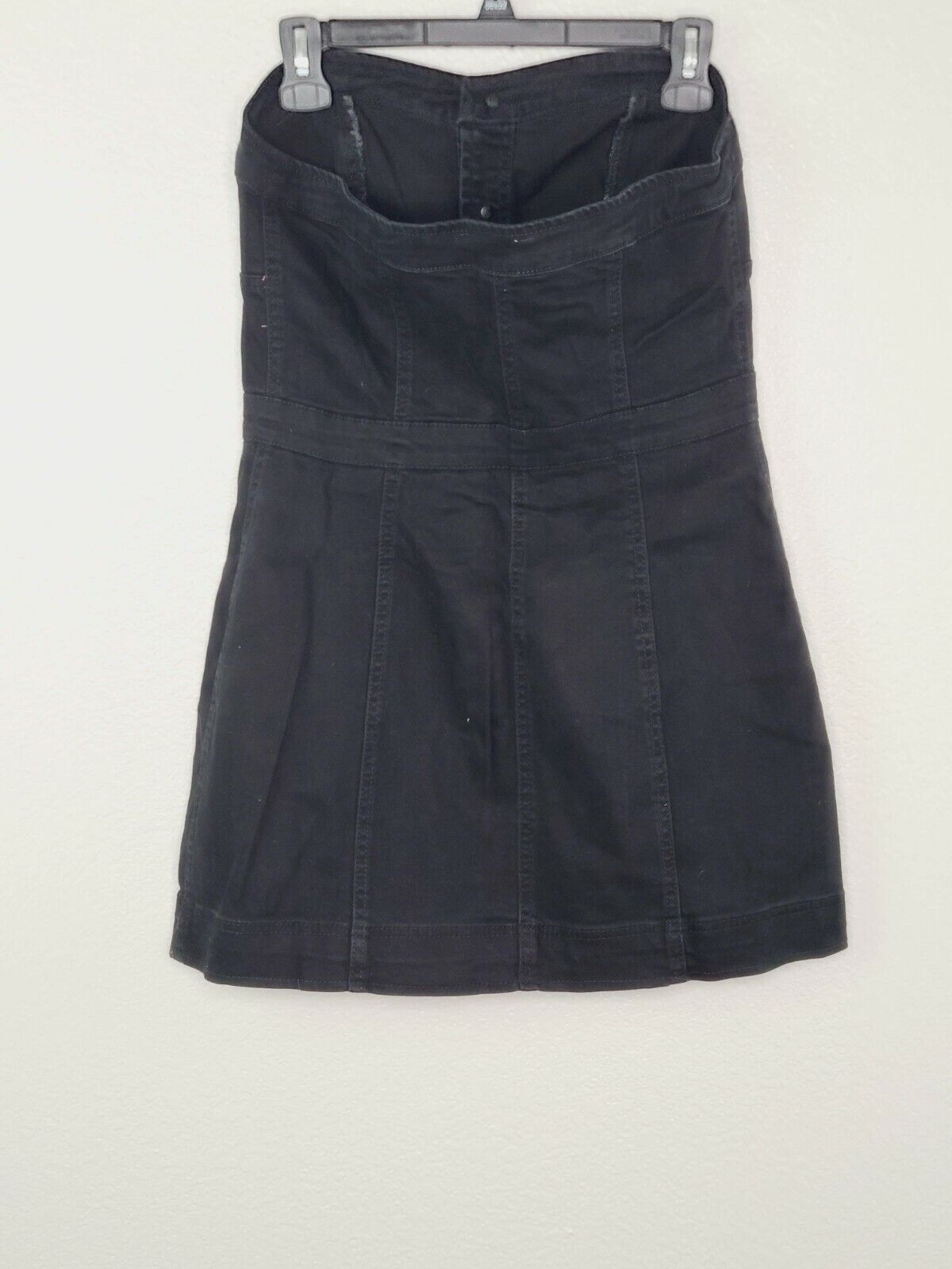 PacSun L.A. Women's Black Denim Button Front Strapless Dress Size Medium