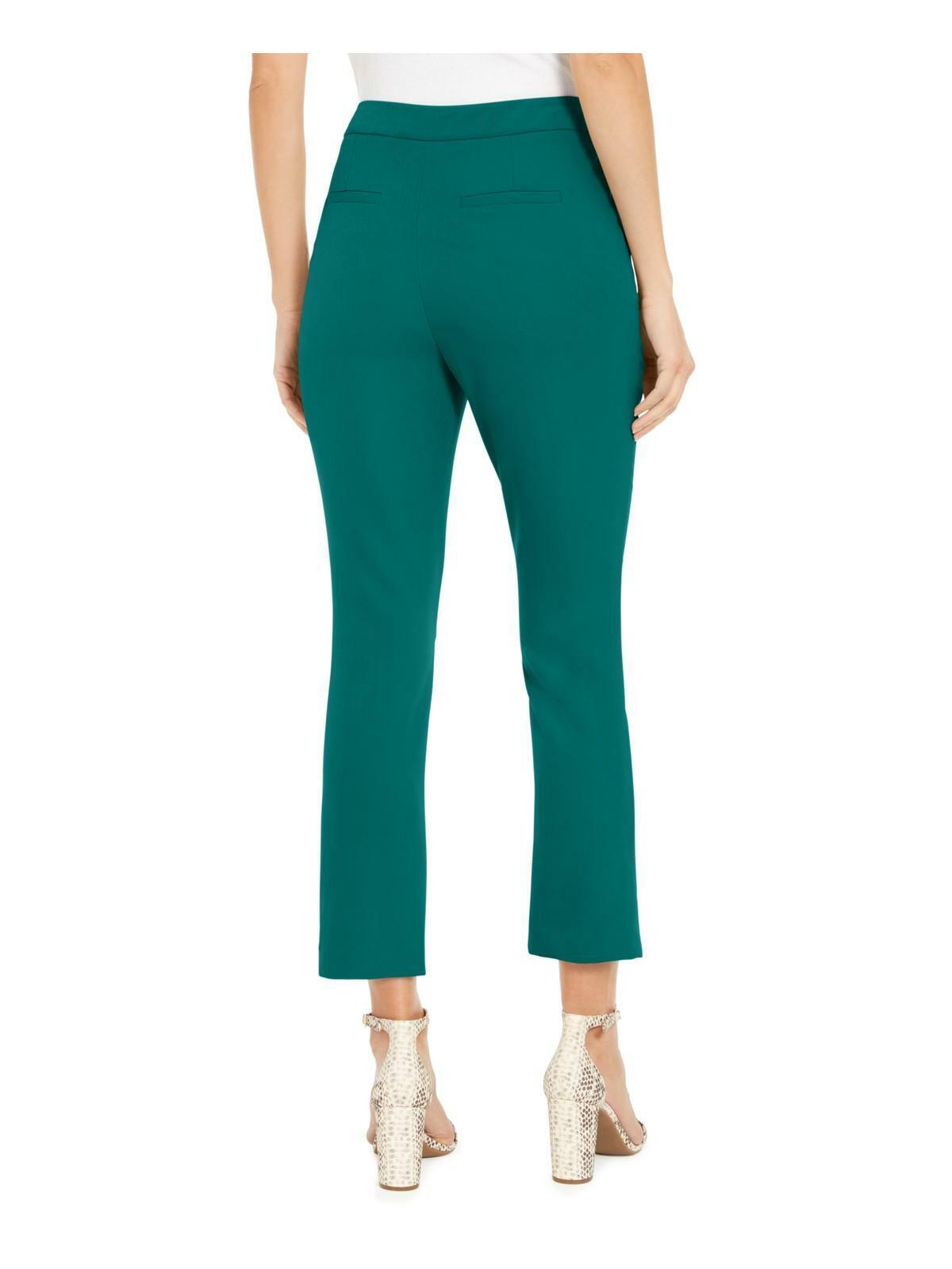 INC Women's Green Slim Leg Mid-Rise Regular Fit Ankle Pants Trousers Size 4