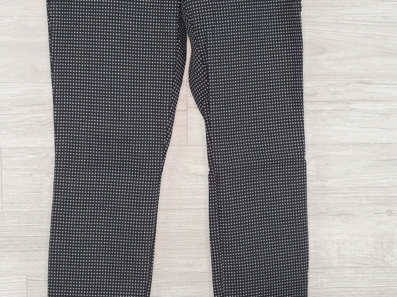 INC Women's Black & White Jacquard Dot Slim Skinny Leg Casual Pants Size 4