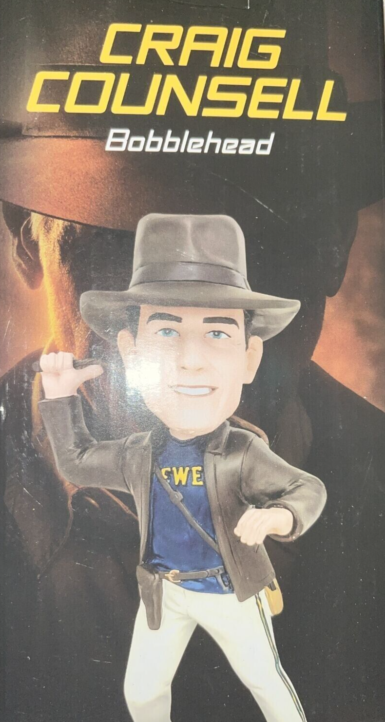 Craig Counsell Milwaukee Brewers Indiana Jones Limited Edition 2023 Bobblehead