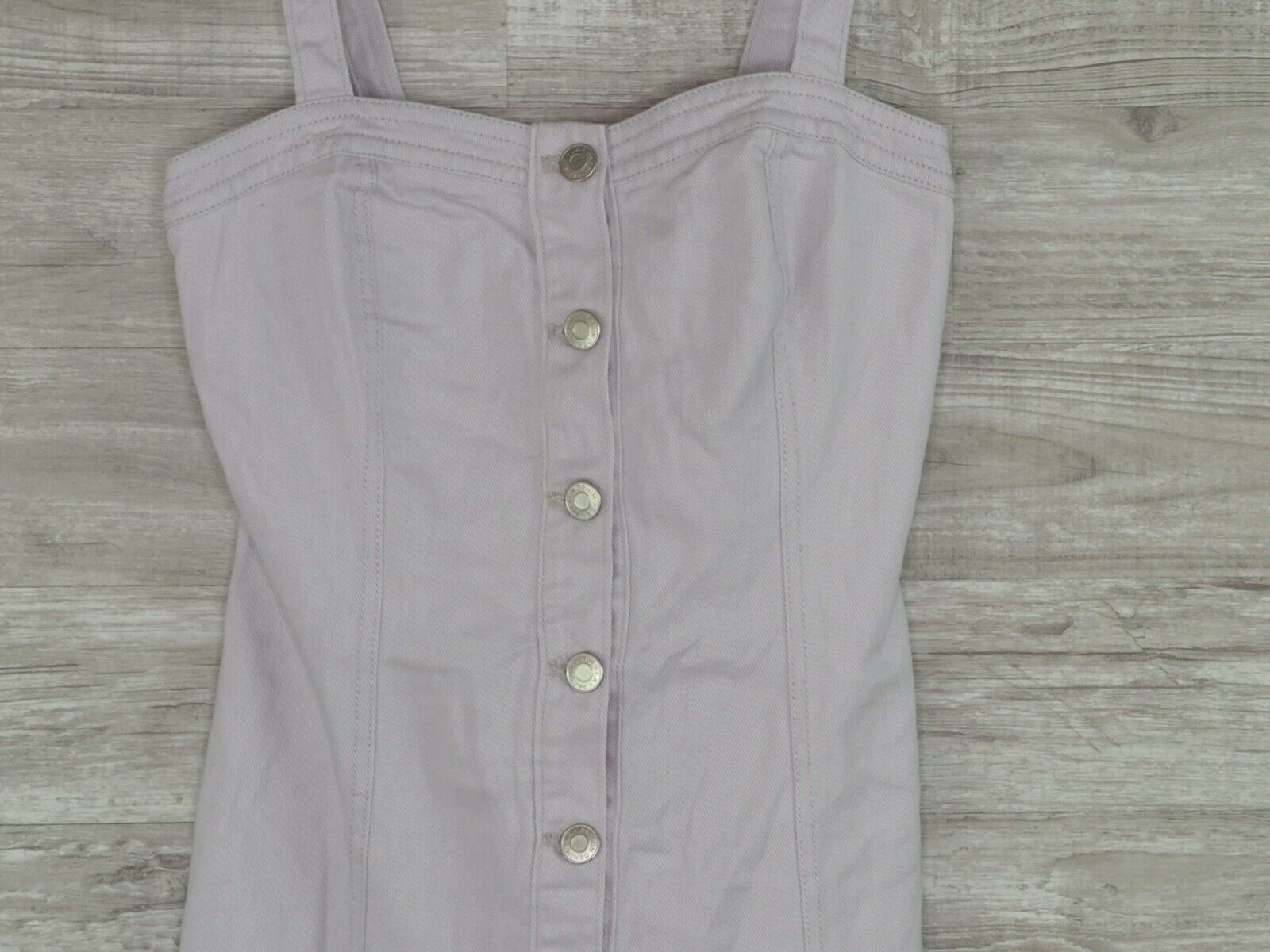 PacSun Women's Slim Button Front Lilac Denim Midi Dress Size Extra Small