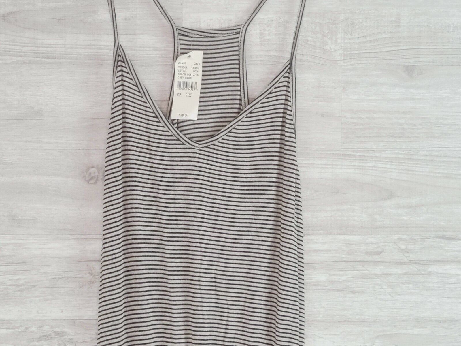 PacSun Women's Gray & Black Striped Thin Strap Dress Romper One Size