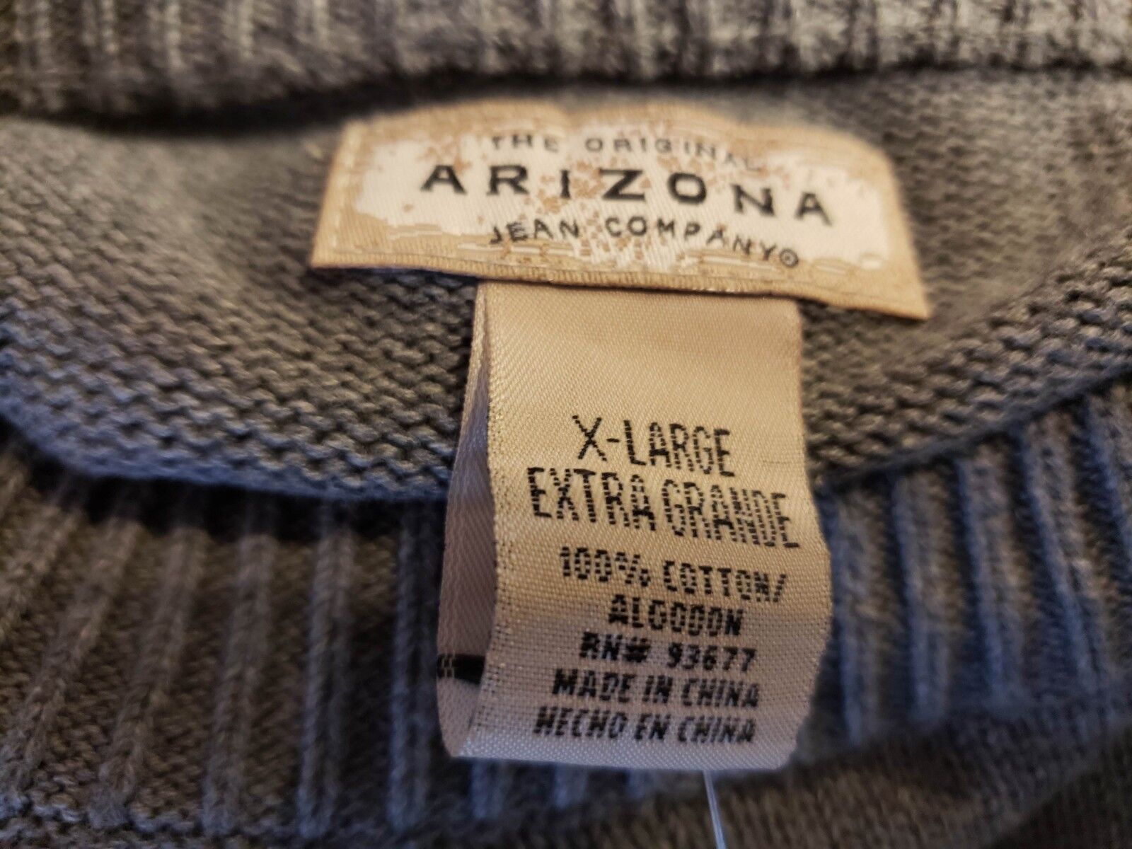 Arizona Jeans Co. Men's Long Sleeve Gray Heather Sweater Size Medium