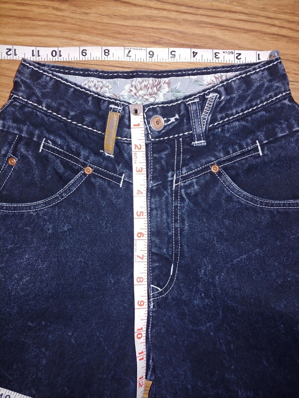 VINTAGE Bugle Boy 80's Preloved Special Edition Tapered Acid Wash Black Denim Jeans Size 5