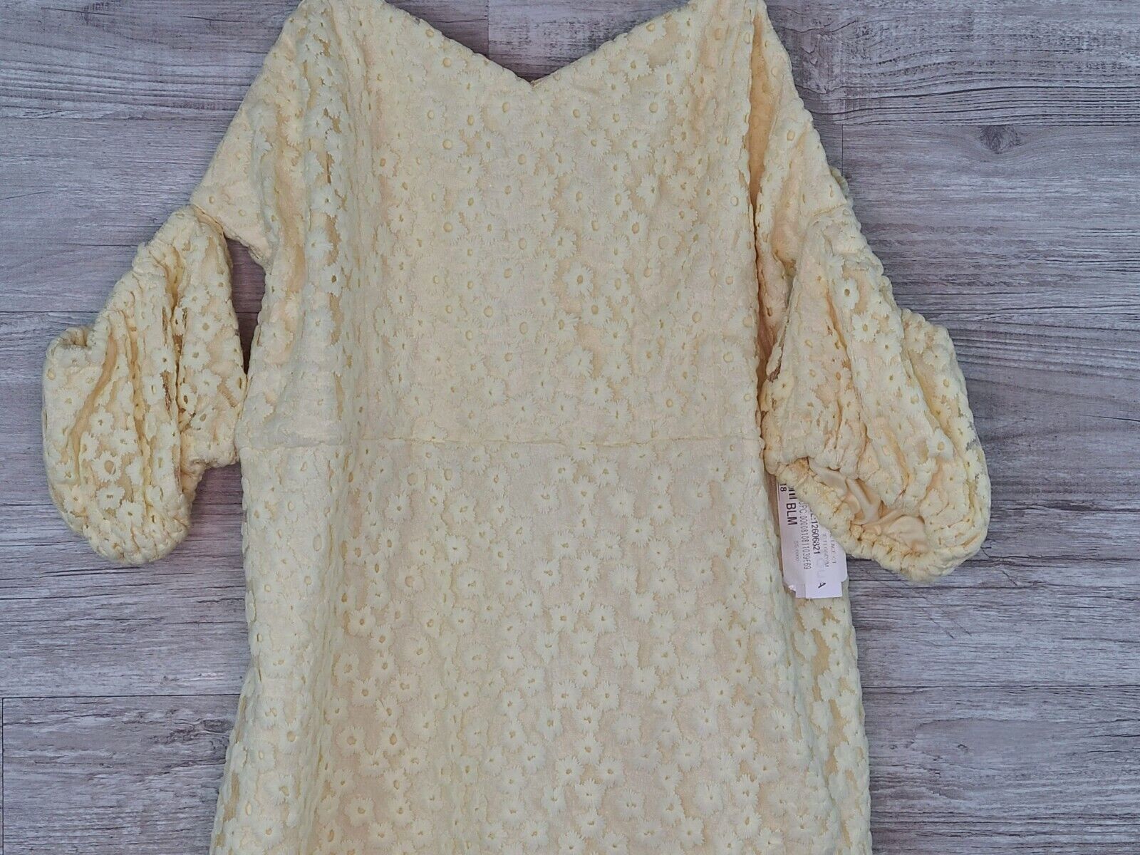 Aqua Helen Owen Women's Yellow Off The Shoulder Floral-Lace Dress Size Large