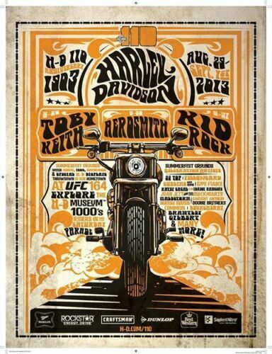 Harley-Davidson 110th Anniversary Milwaukee Rally 17 X 11" Commemorative Poster