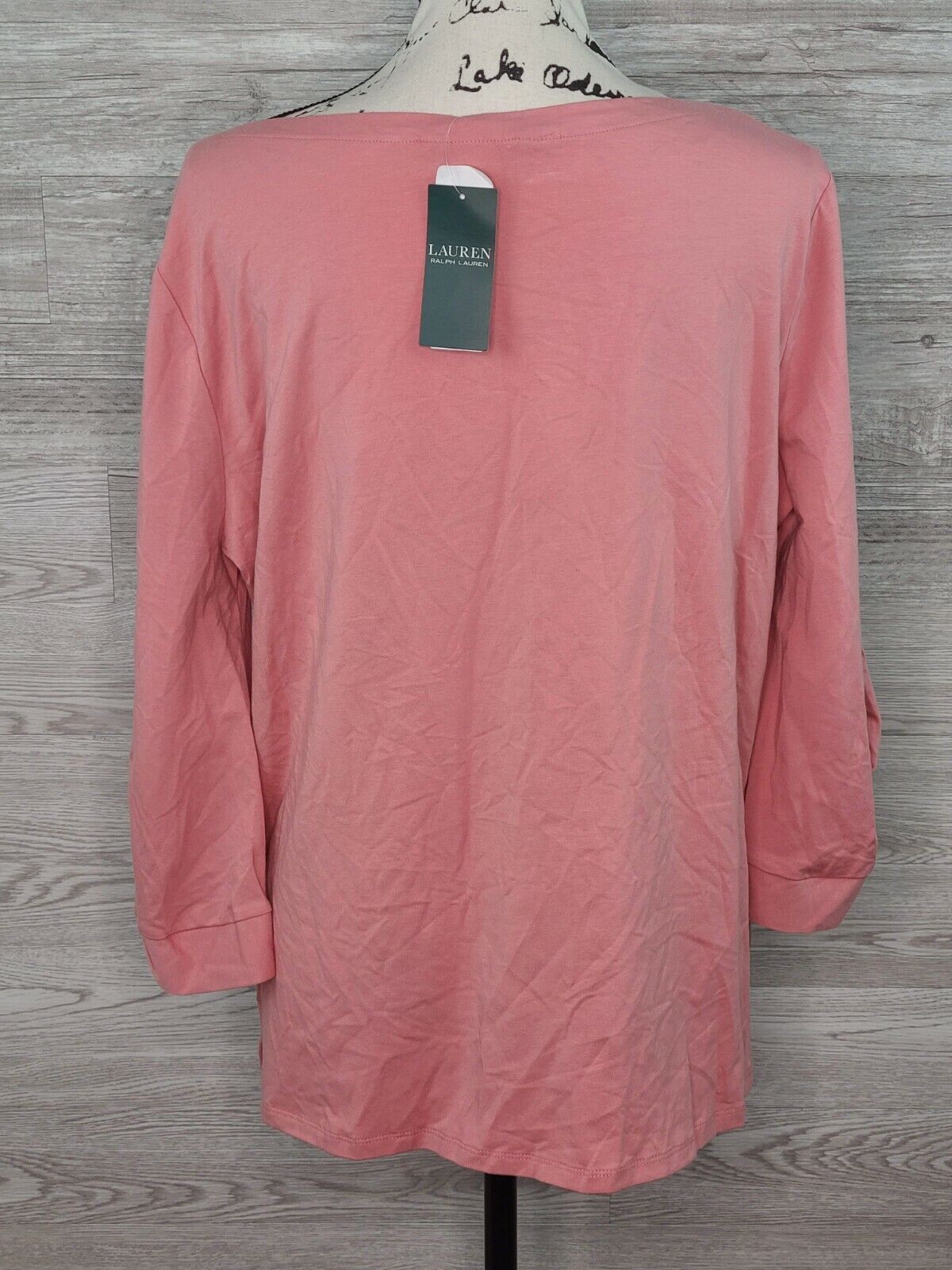 Lauren Ralph Lauren Women's Pink Long Sleeve Round Neck Top Size XL