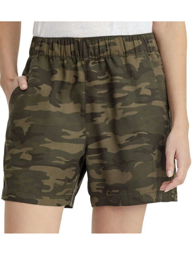 Social Standard Women's Boardwalk Mother Nature Camo Soft Pull On Short Small