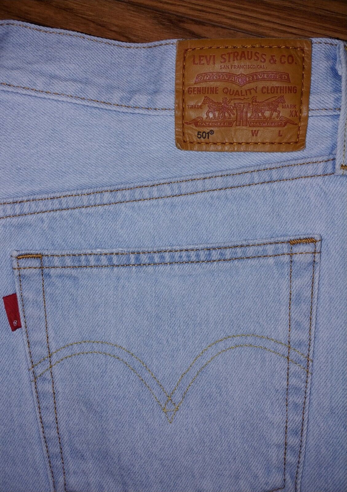 Levi’s Premium 501 Preloved Distressed Mid Rise Button Fly Cutoff Denim Shorts Size 31