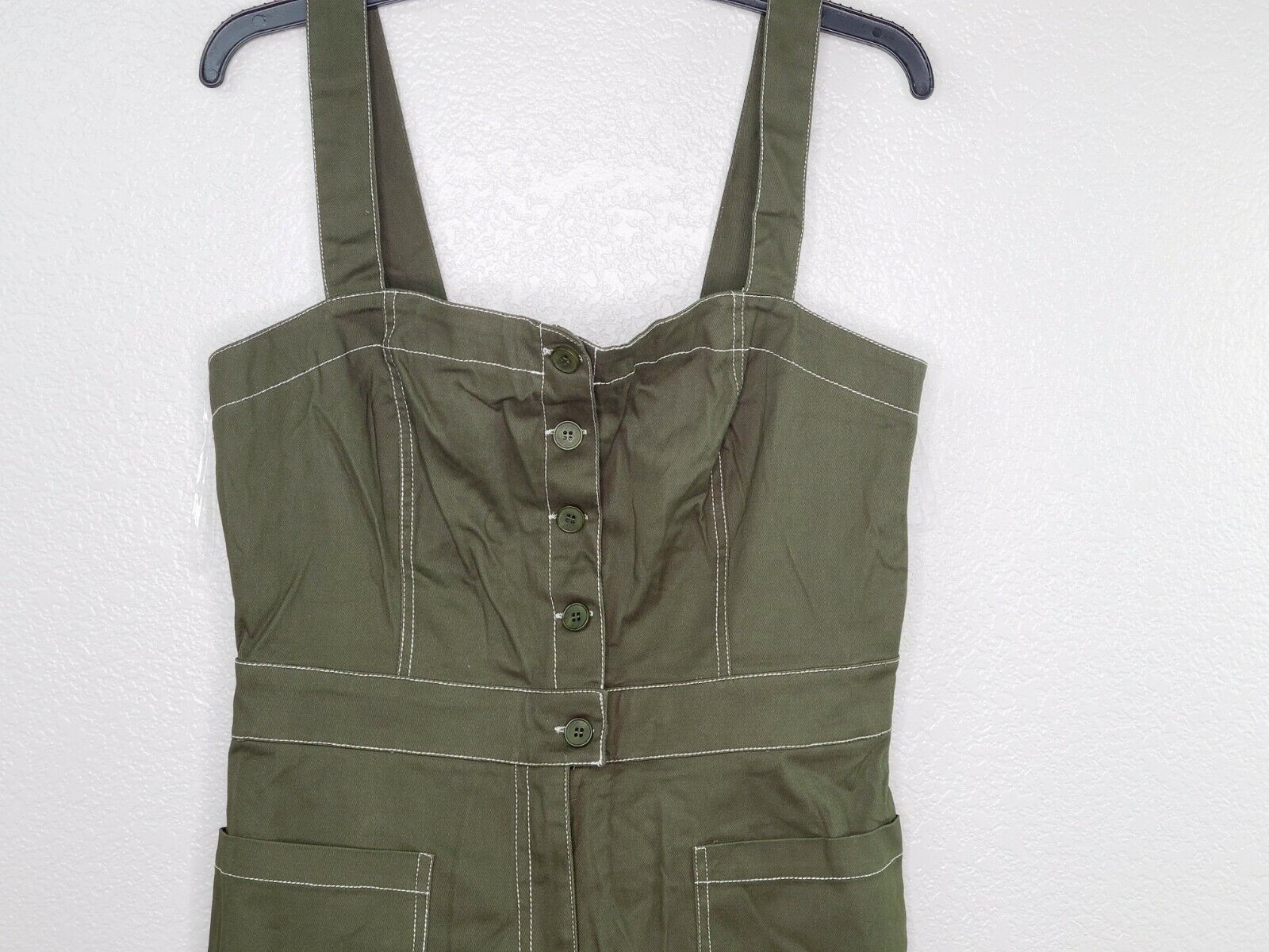 Kendall & Kylie Women's Olive Green & White Utility Jumpsuit Size XS