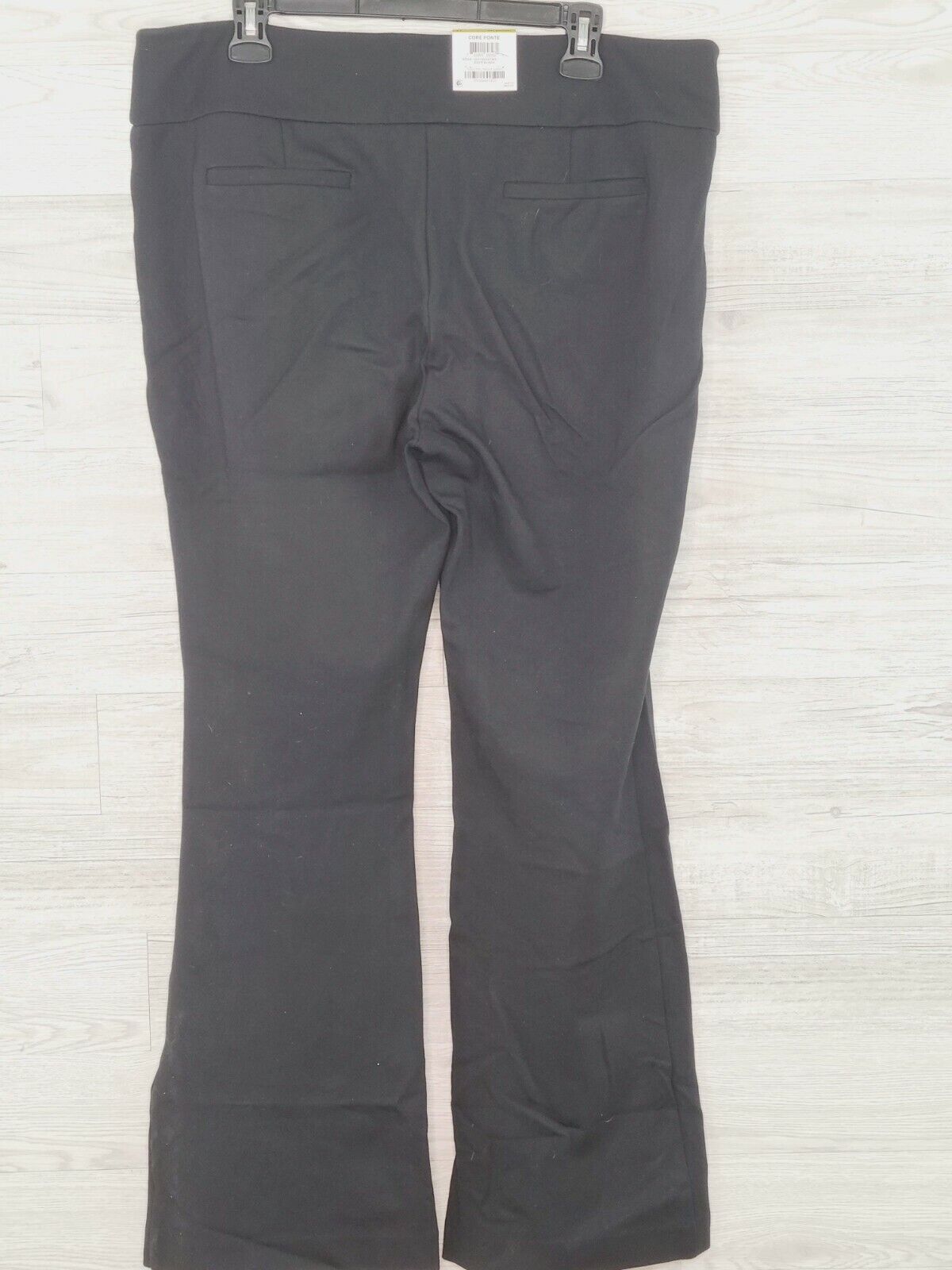 Alfani Women's Black Tummy Control 2 Snap Trouser Leg Pants Size 14