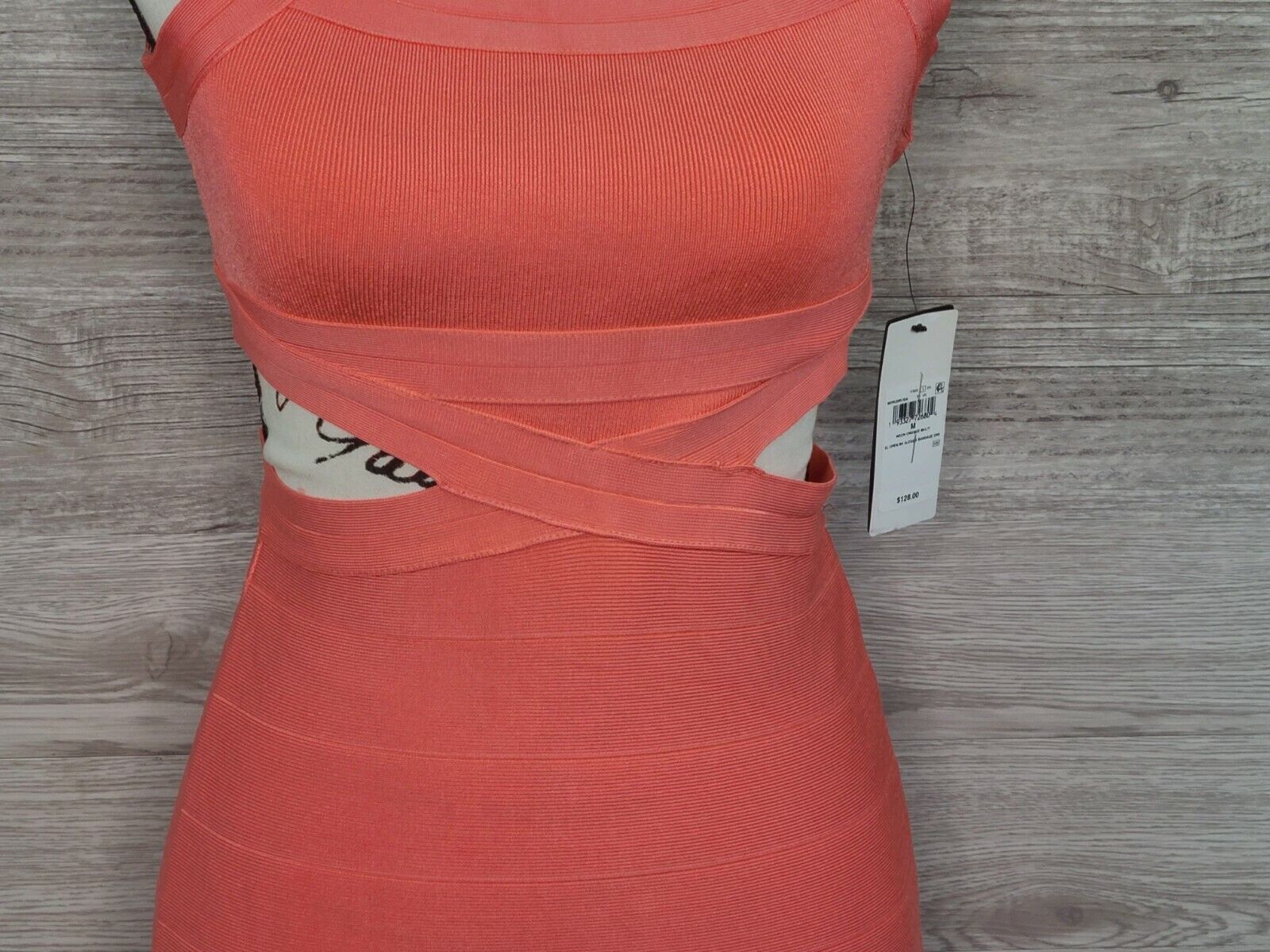 Guess Women's Orange Alessia Sleeveless Open-Back Bandage Dress Size Medium