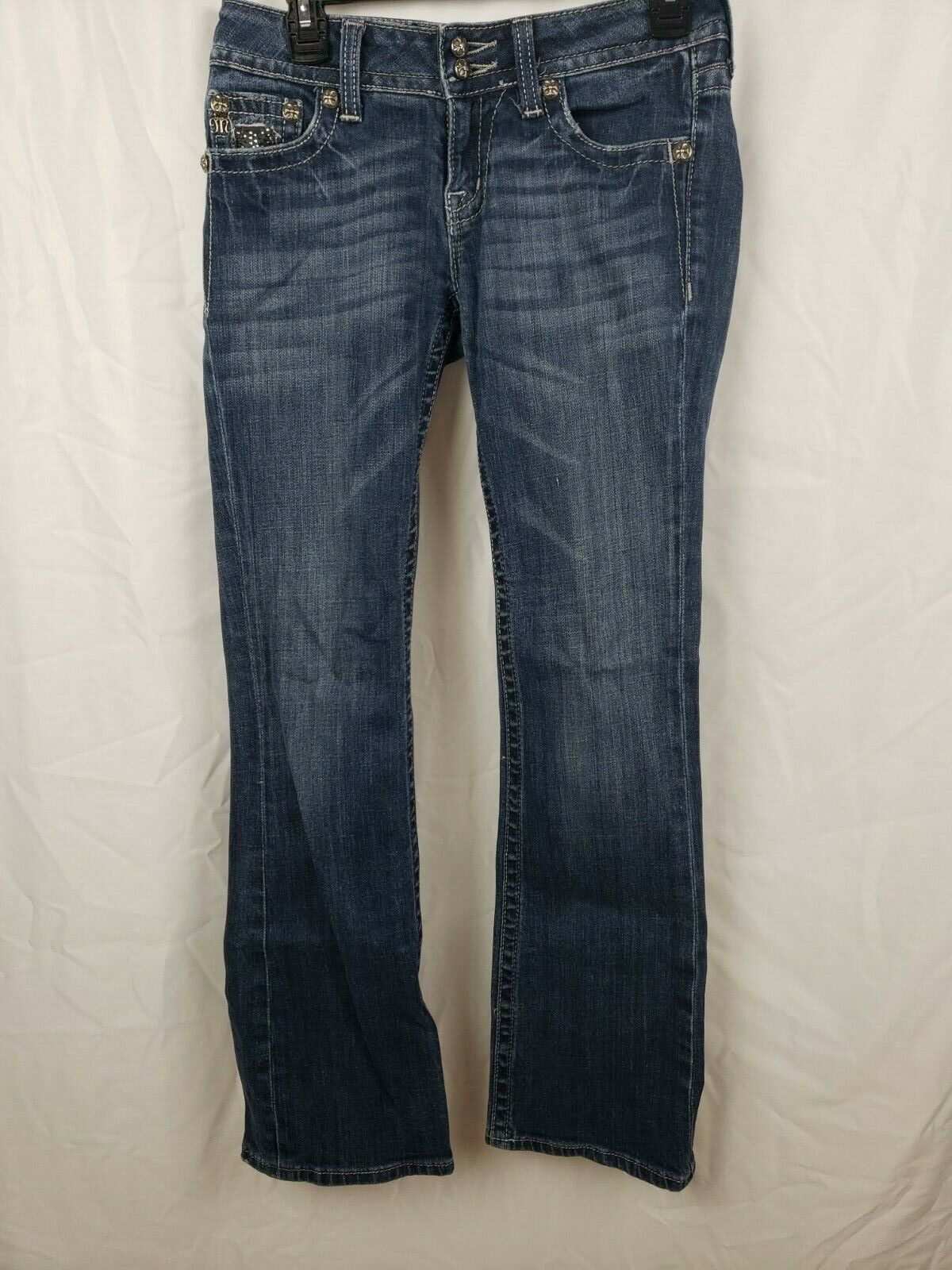 Miss Me Women's Preloved Bootcut Low Rise Medium Wash Denim Jeans Size 28