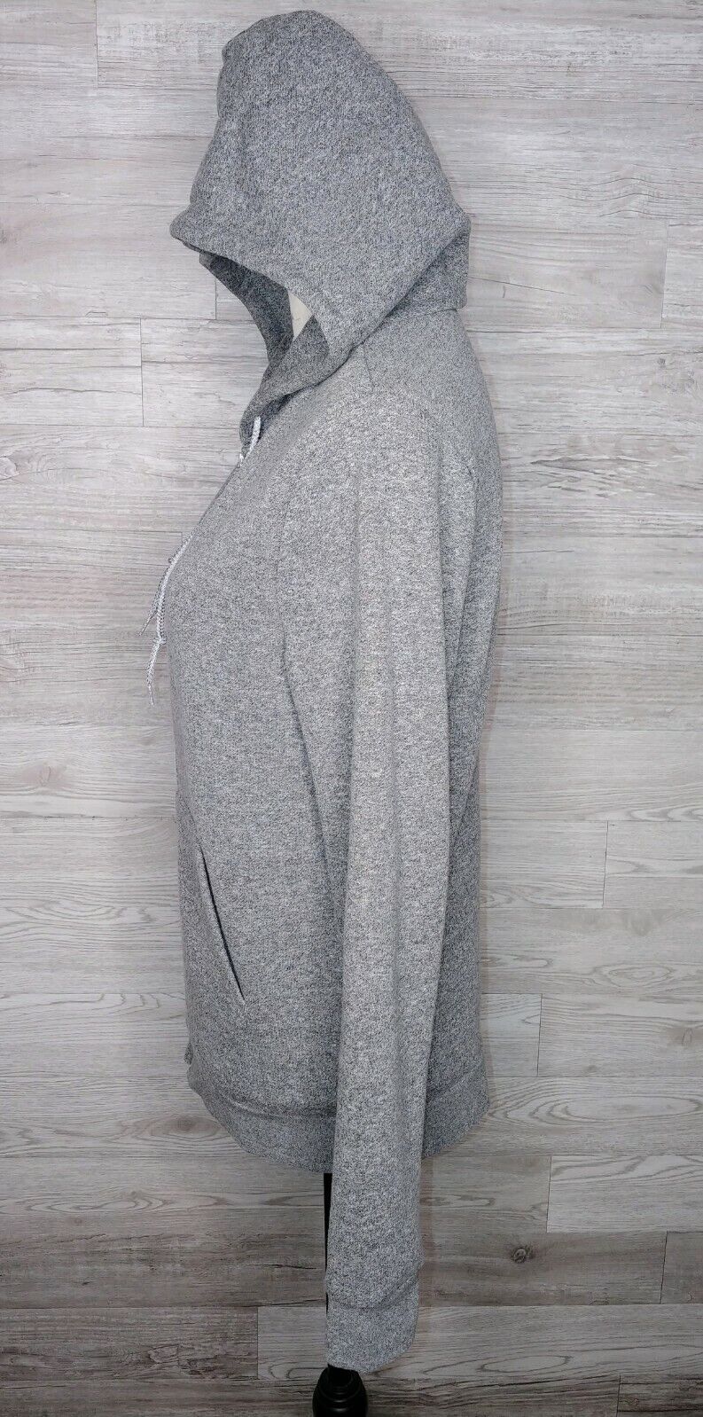 American Apparel Peppered Grey Fleece Long Sleeve Full Zip Hoodie Unisex Size XS