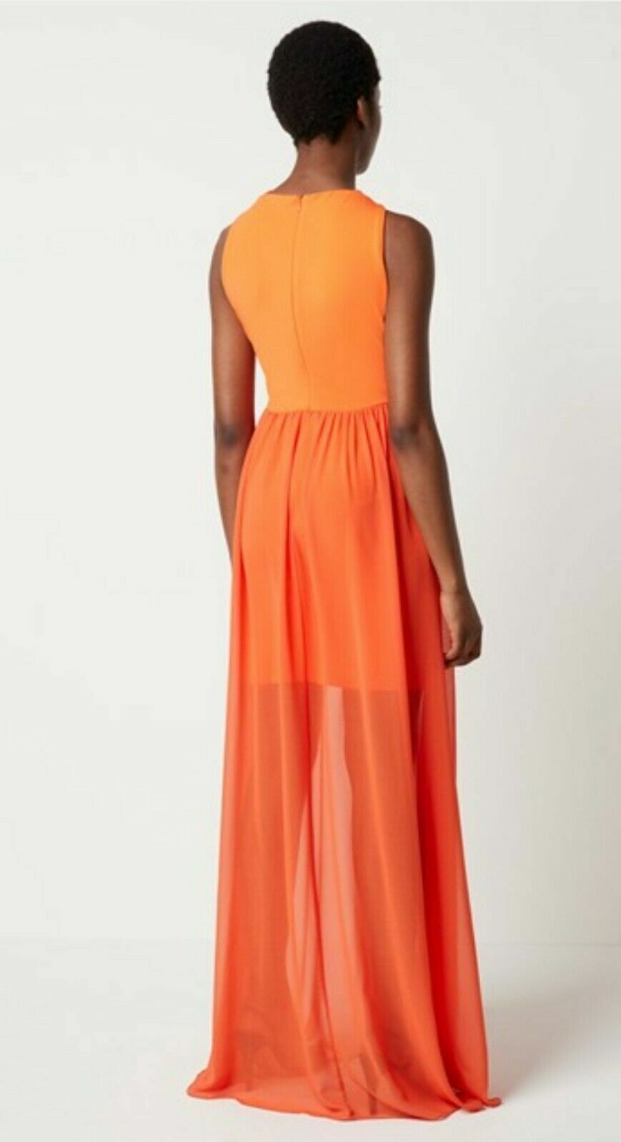 French Connection Women's Orange Panthea Jersey Twist Maxi Dress Size 2