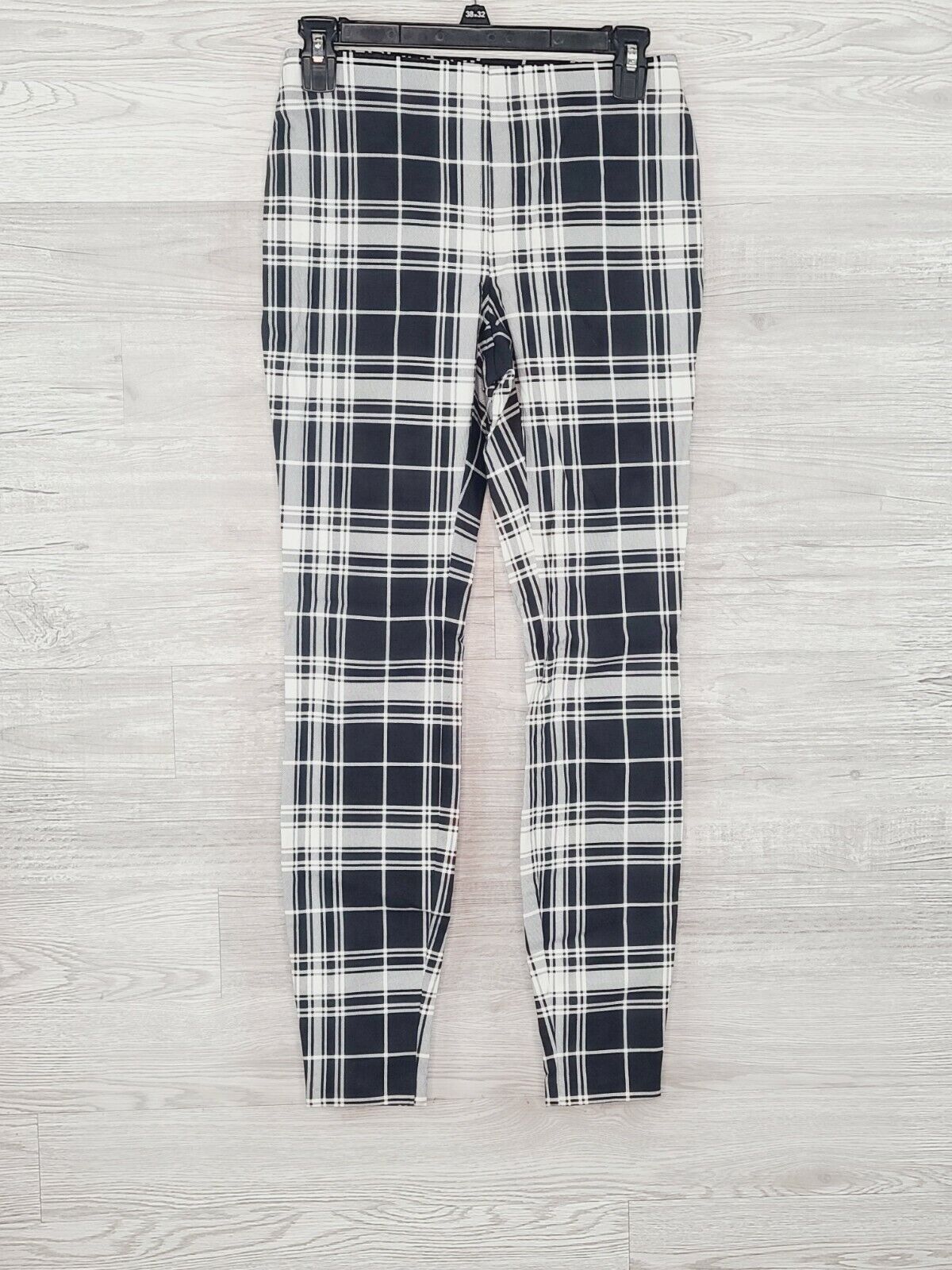 Maison Jules Women's Black & White Plaid Pull-On Ponte Knit Pants Size Small