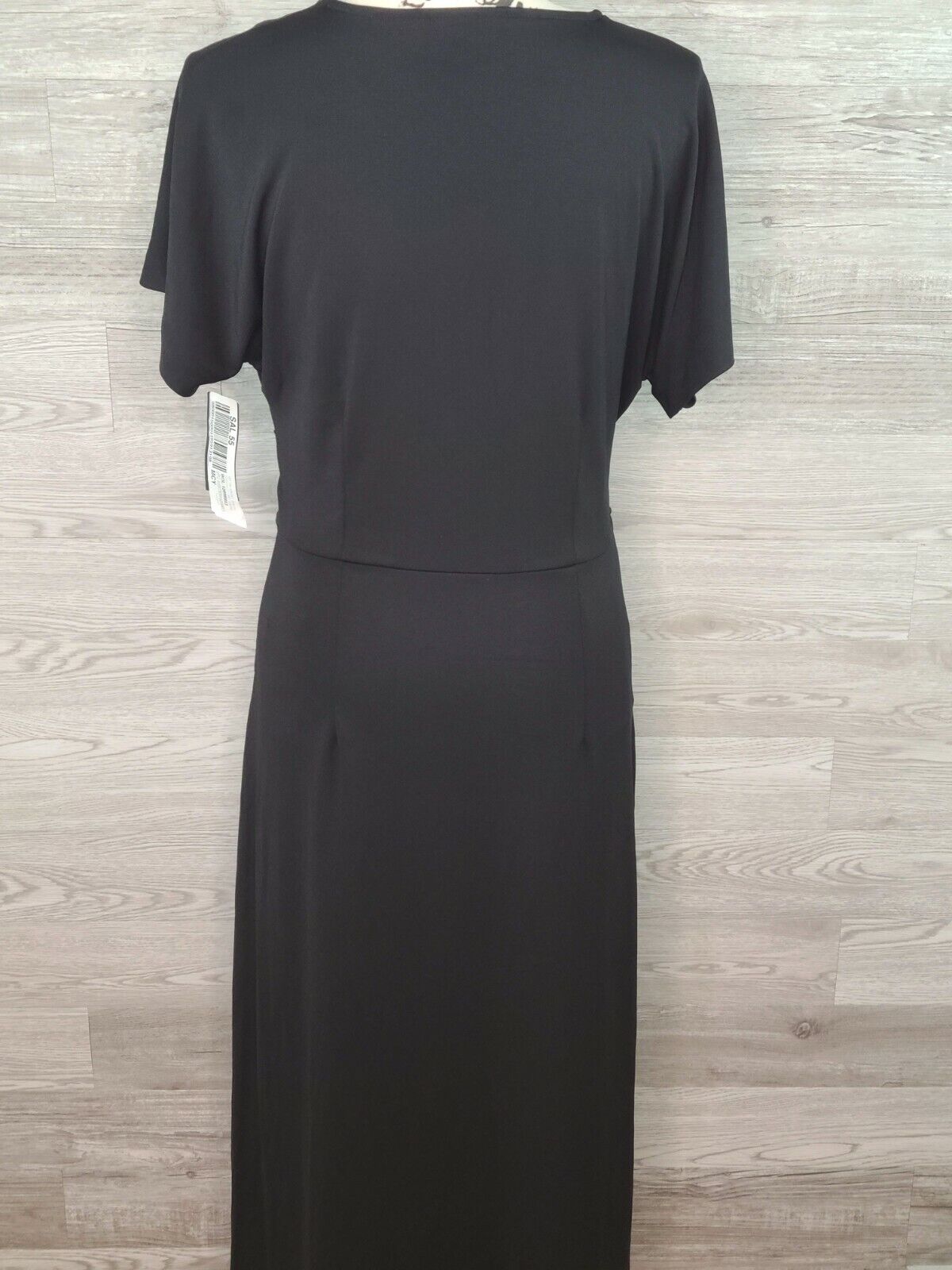 Alfani Women's Black  A-Line Sheath Tie Front Short Sleeve Dress Size Medium