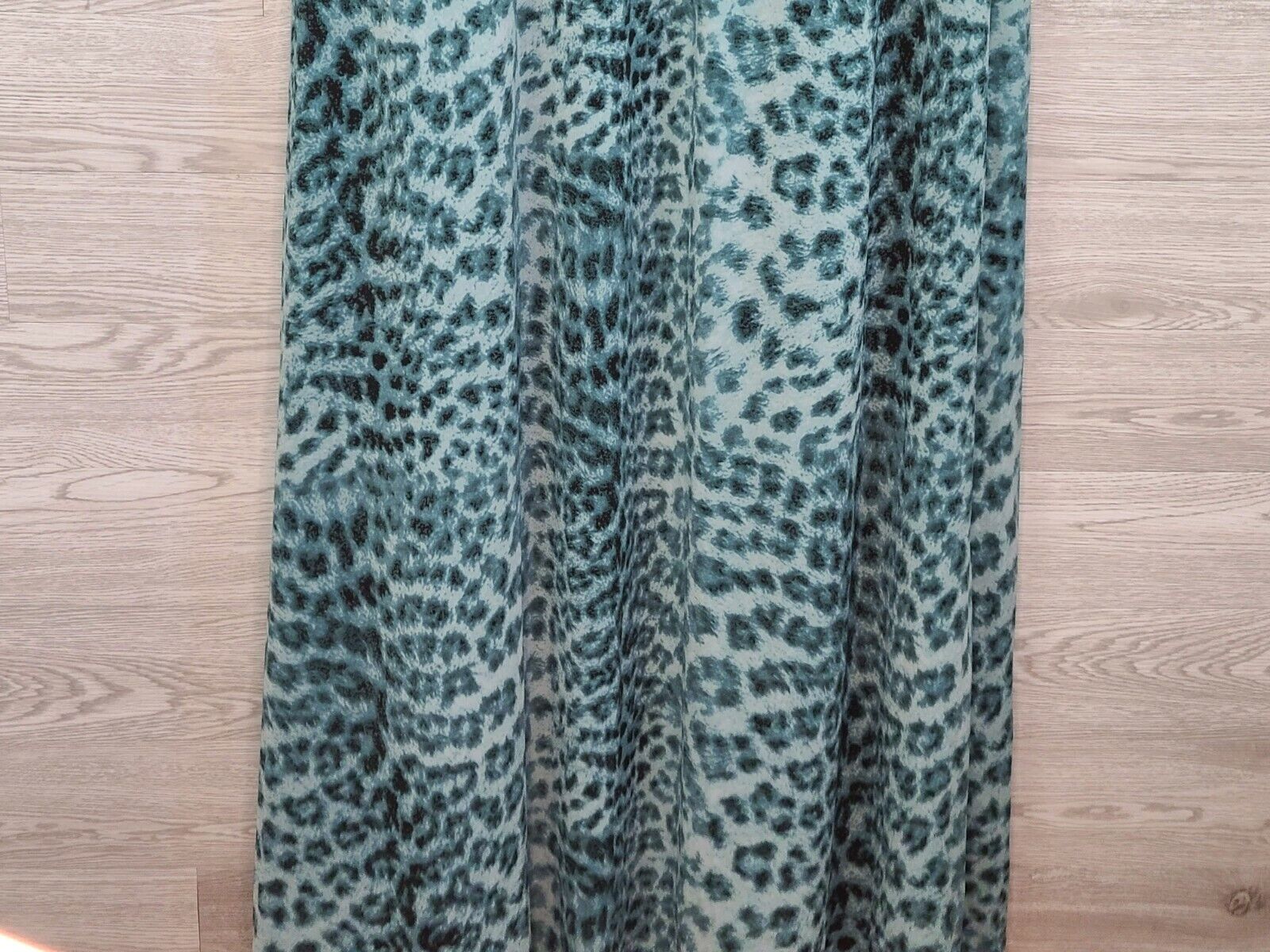 INC Women's Turquoise Leopard Print Ruffled V-Neck Long Maxi Dress Size XL