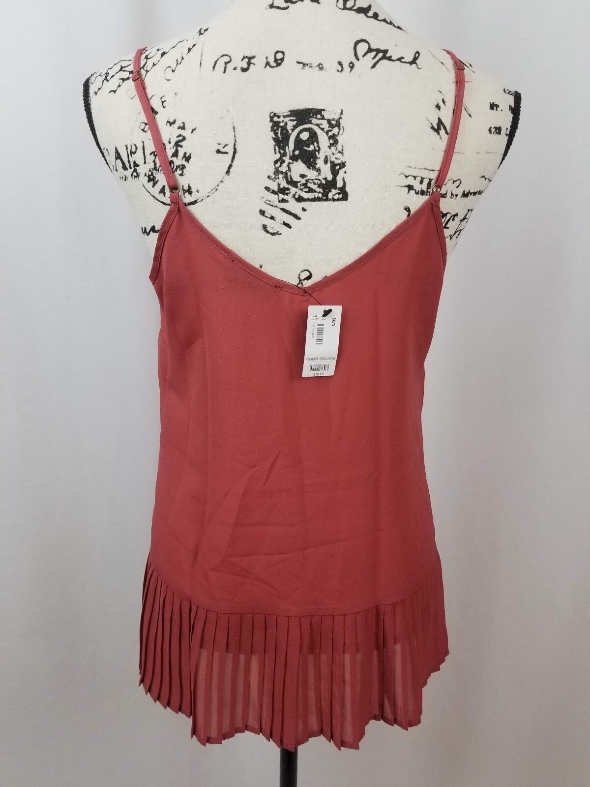 The Limited Women's Casual Tank Top Ruffled Sheer Bottom Salmon Size Small