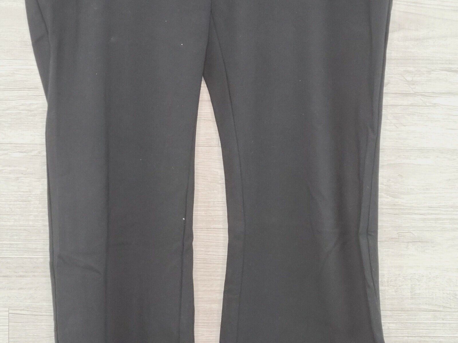 Alfani Women's Black Tummy Control 2 Snap Trouser Leg Pants Size 14