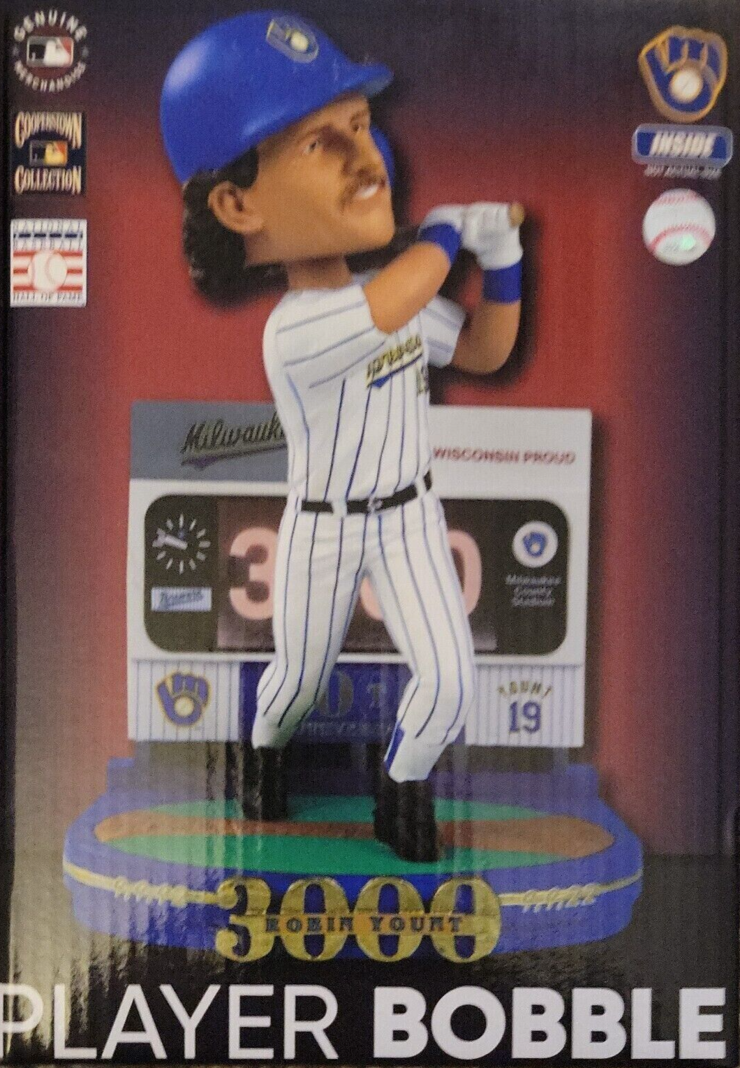 Robin Yount Milwaukee Brewers 30th Anniversary 3000 Hit Bobblehead Limited