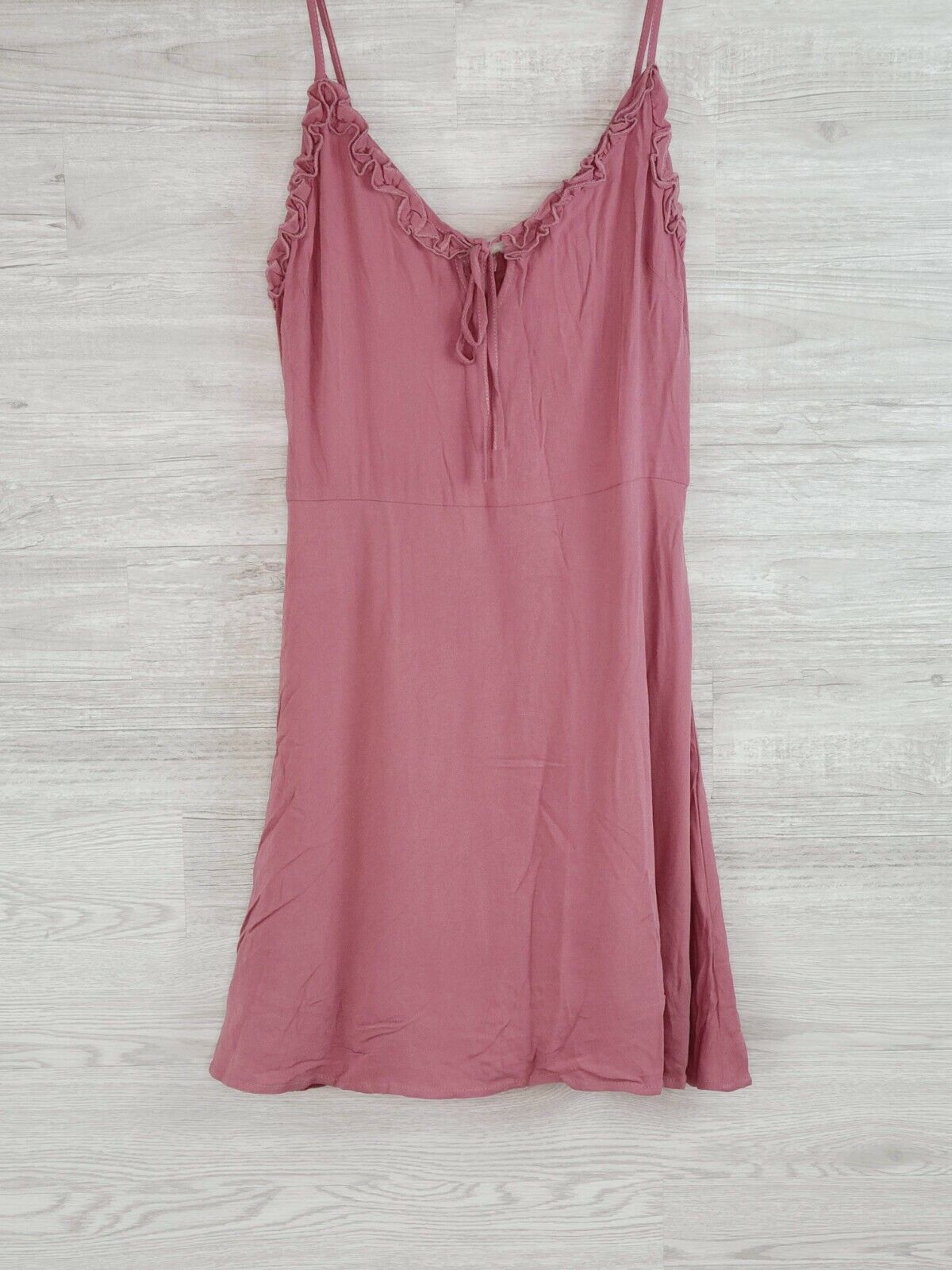 L.A. Hearts PacSun Women's Mauve Ruffle Linen Mini Dress Size Small