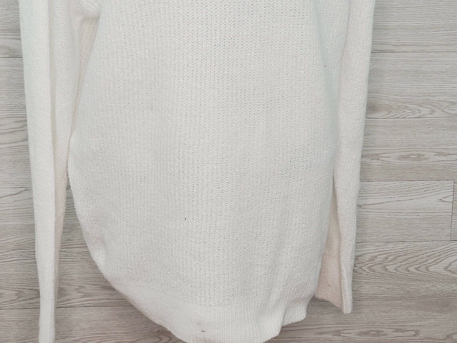 Polly & Esther Women's Ivory White Cowlneck Knit Tunic Sweater Size Large