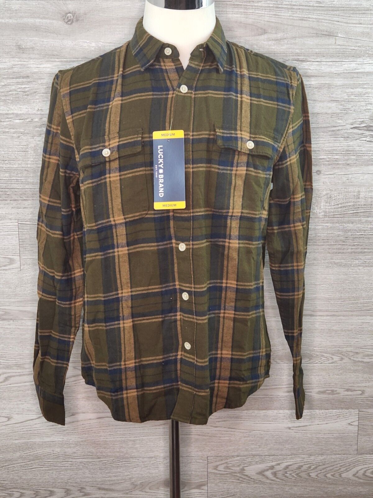 Lucky Brand Men's Humboldt Multicolor Plaid Classic Fit Long Sleeve Shirt