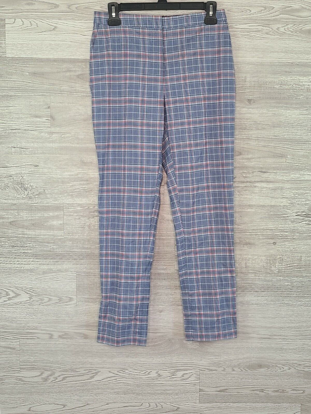 Riley & Rae Women's Preloved Blue and Red Glen Plaid Slim Pants Trousers Size 4