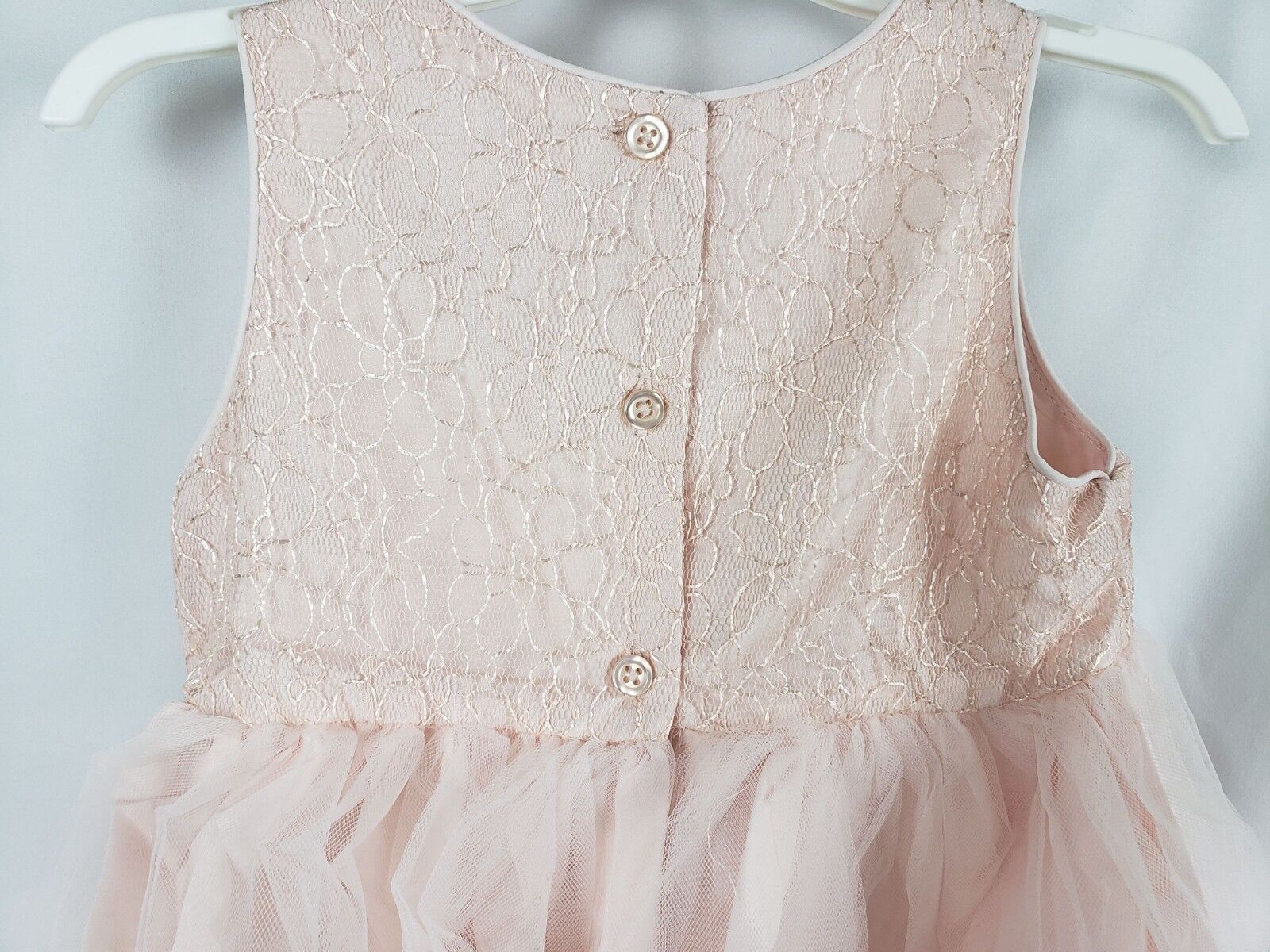 Tevolio Girl's Lace Empire Waist Flower Girl Dress Pale Peach Size 3T