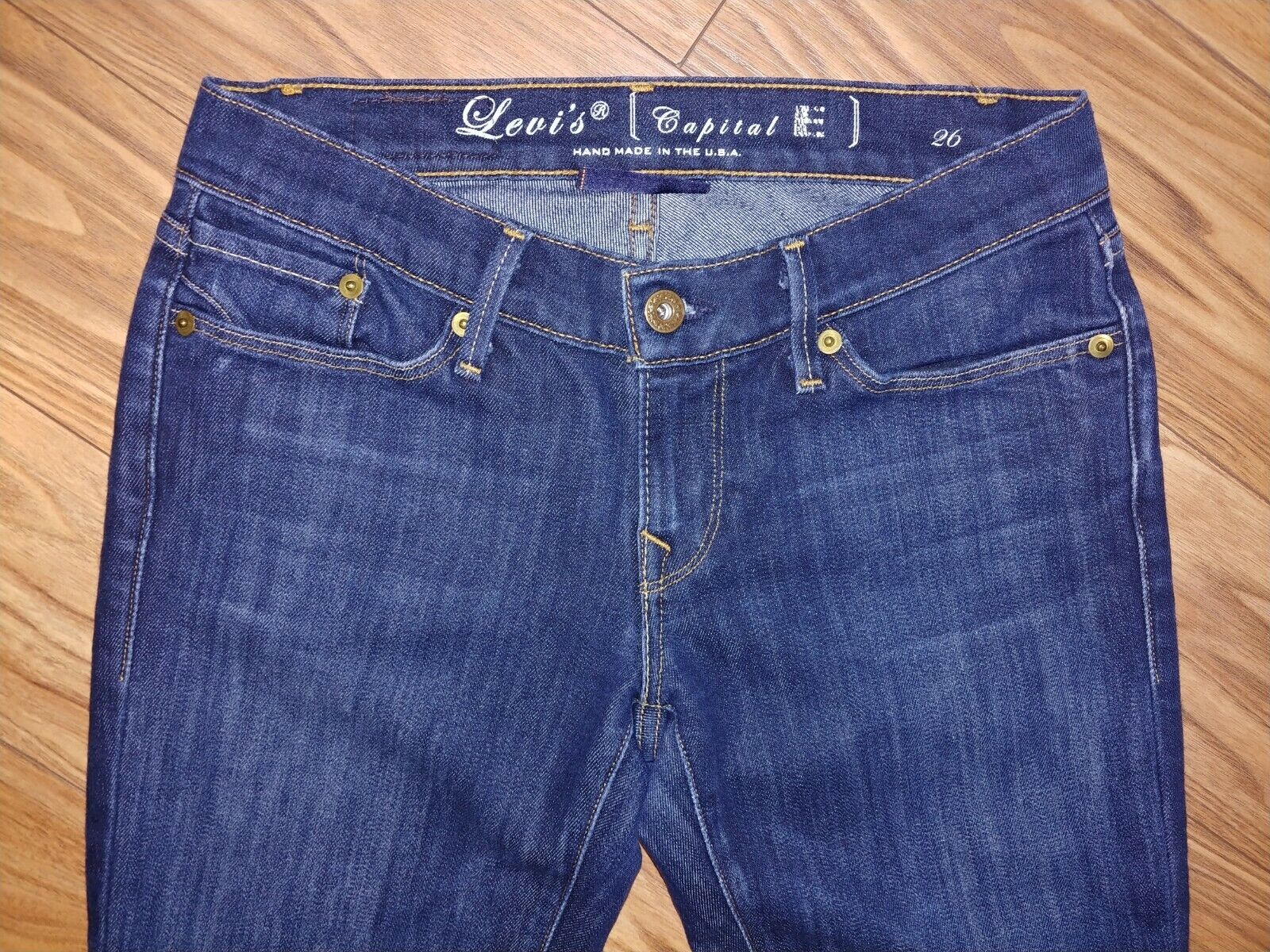 Levis Preloved Capital E Skimmer Slim Skinny Dark Wash Denim Jeans Size 26