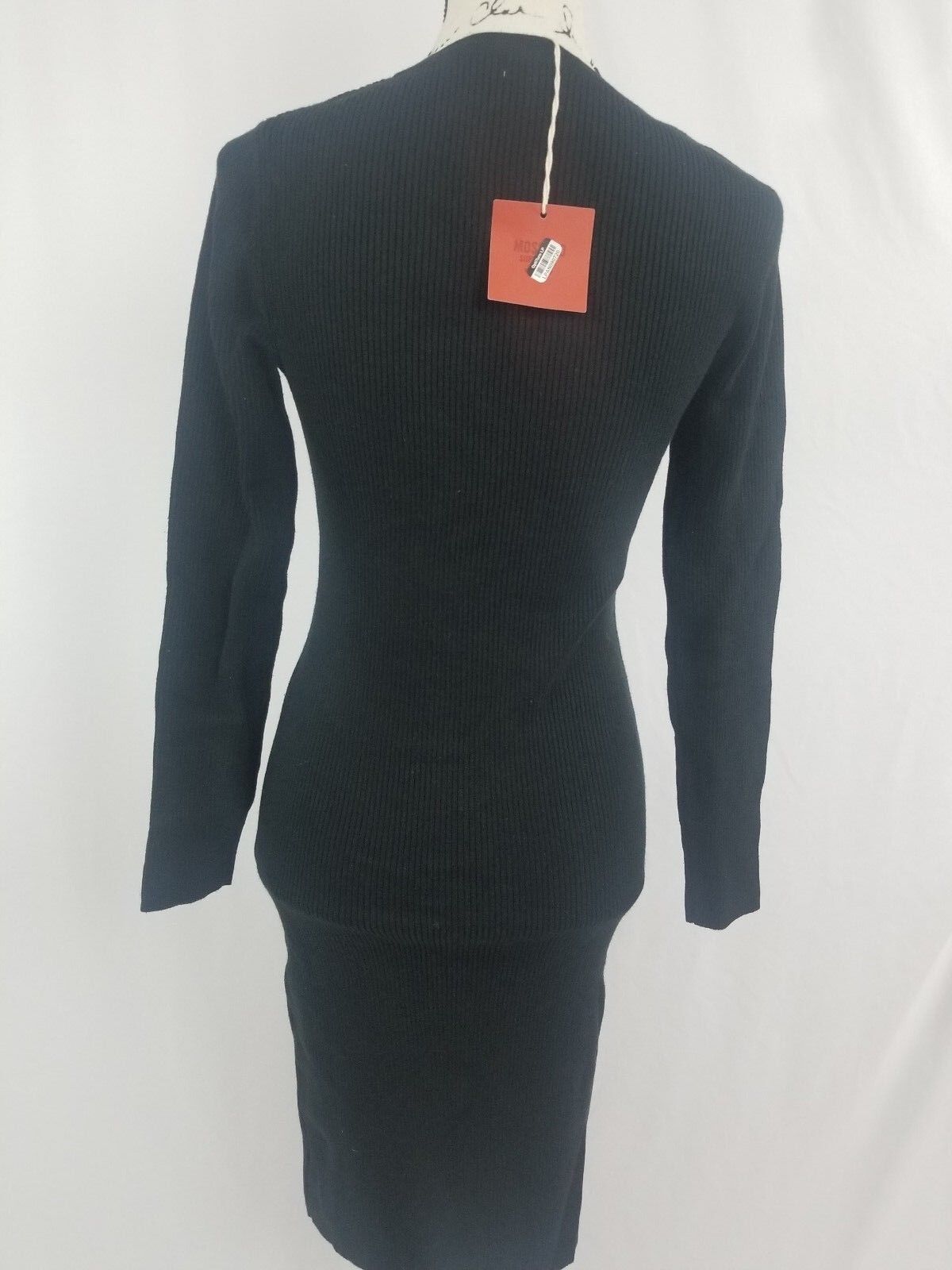 Mossimo Supply Co. Lace-Up Ribbed Sweater Dress Black Women's Size Small