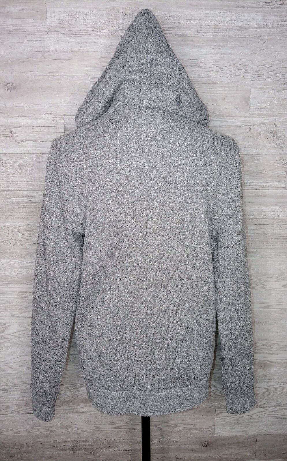 American Apparel Peppered Grey Fleece Long Sleeve Full Zip Hoodie Unisex Size XS