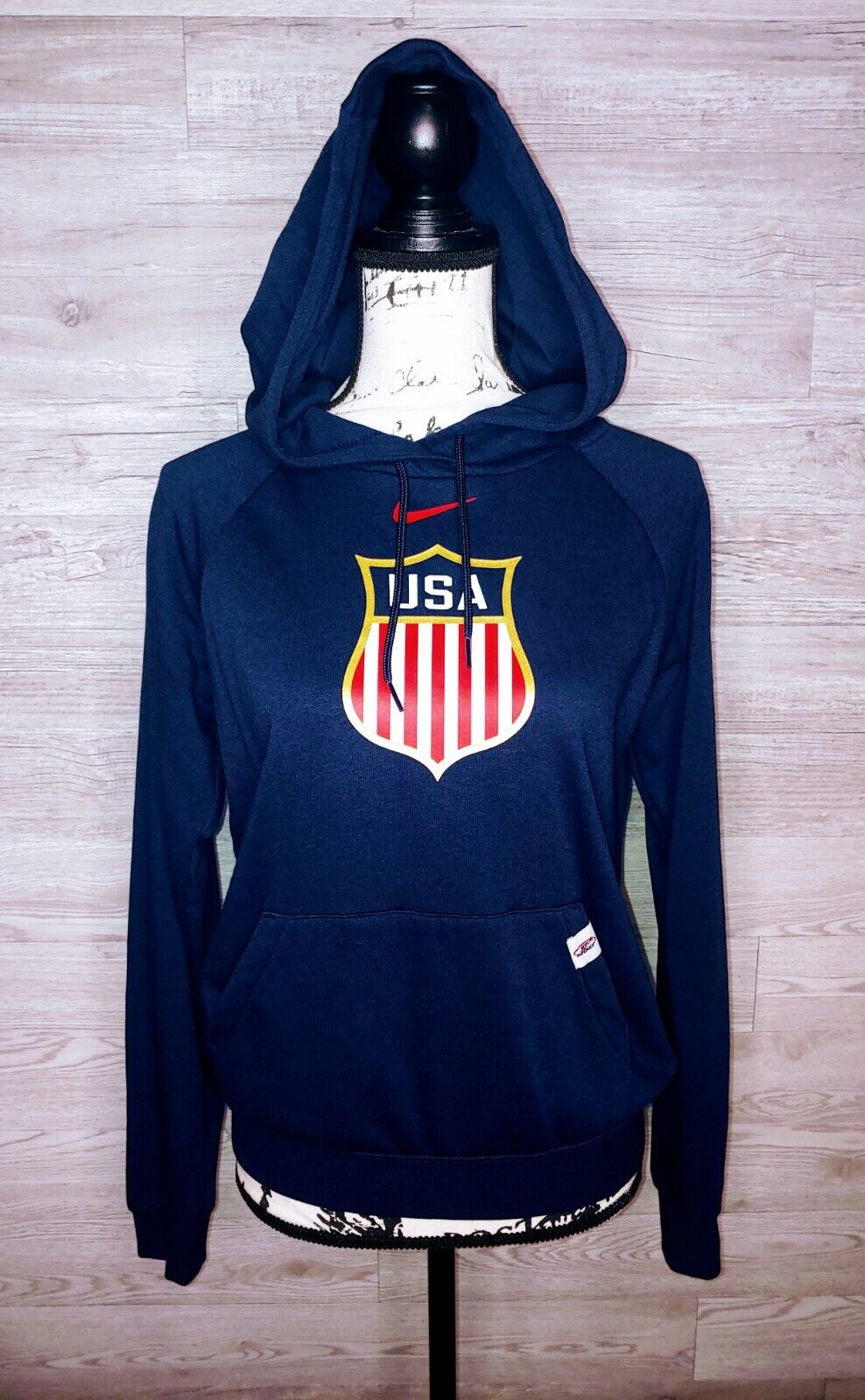 Nike USA Hockey Pullover Women's Navy Blue Hoodie Sweatshirt Size XS