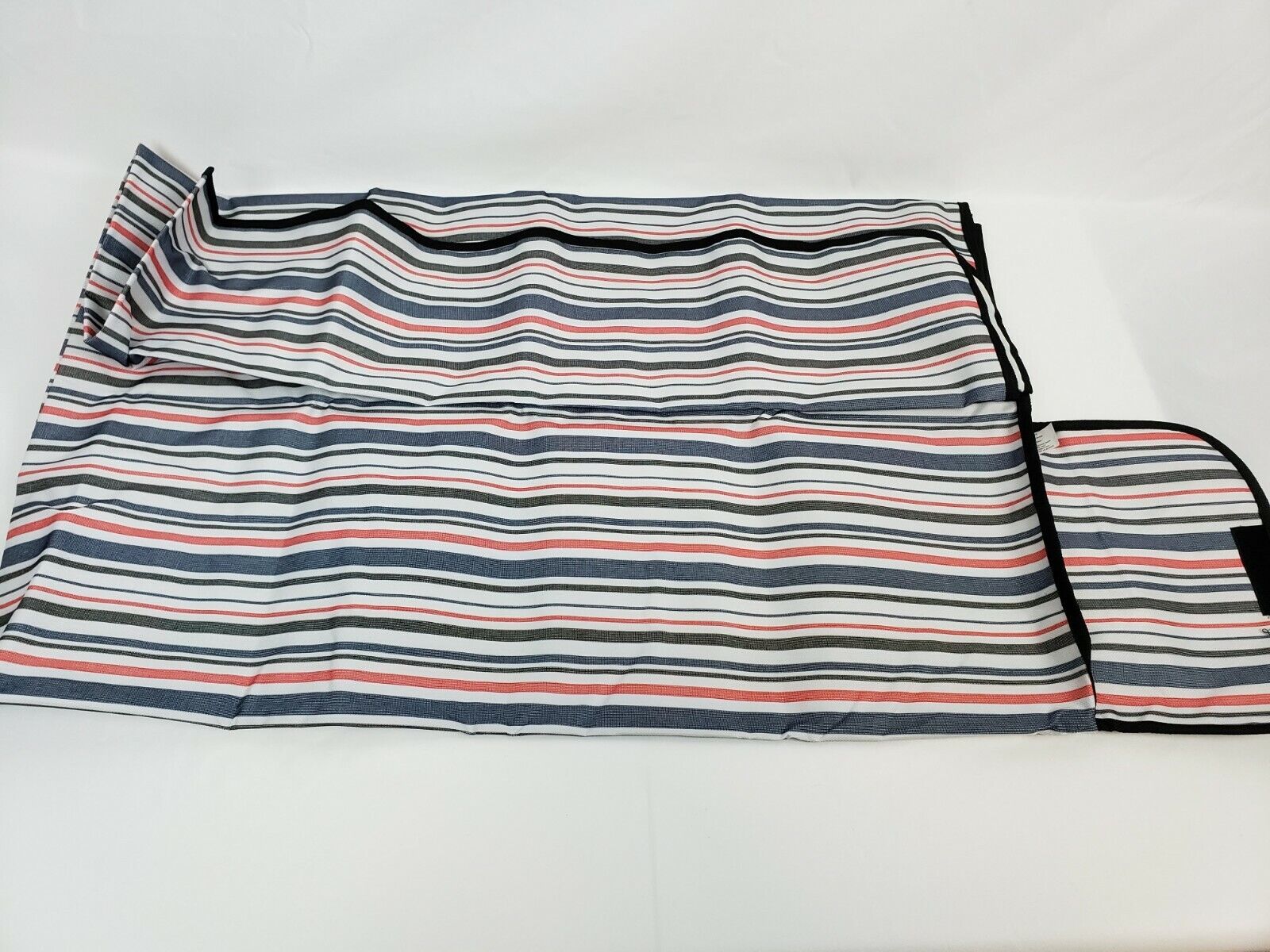 Buckle 59" X 57" Red White Blue & Black Striped Picnic Mat with Handle