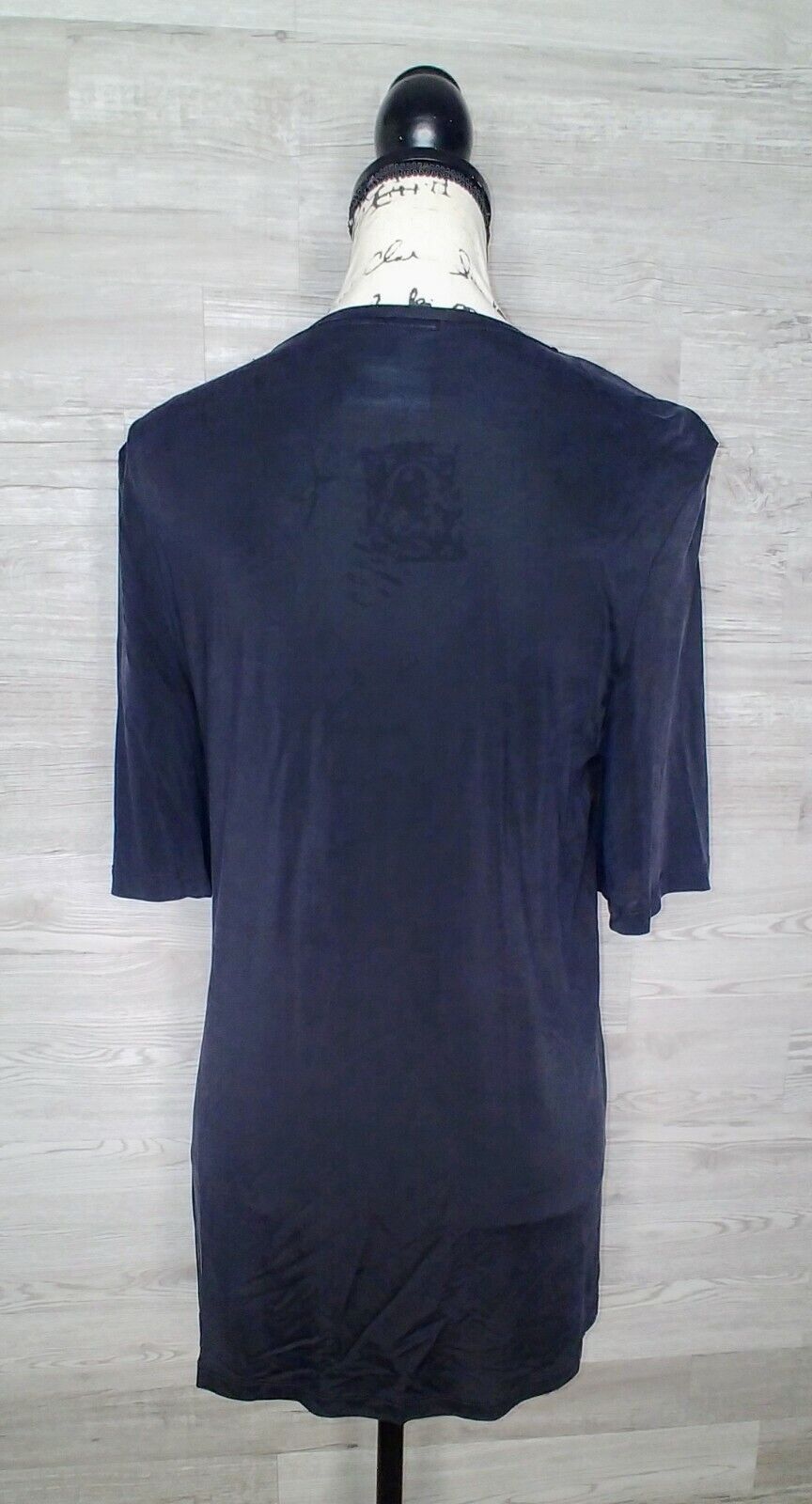 Acler Crushed Black Twisted Front Knot Cupro Short Sleeve Top Size US 4/AU 8