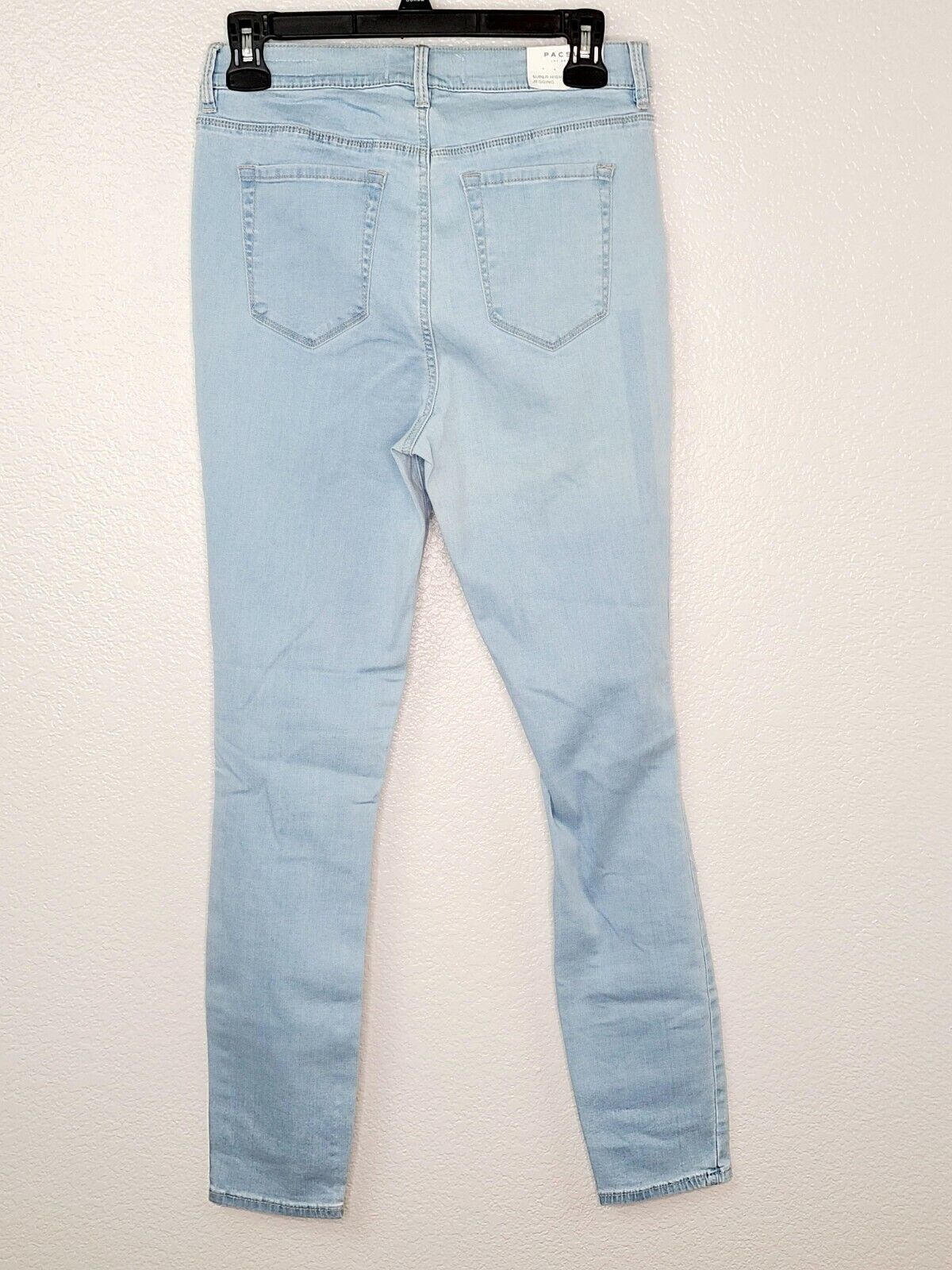 PacSun L.A. Women's Bundy Blue Super High Rise Distressed Jegging Size 28