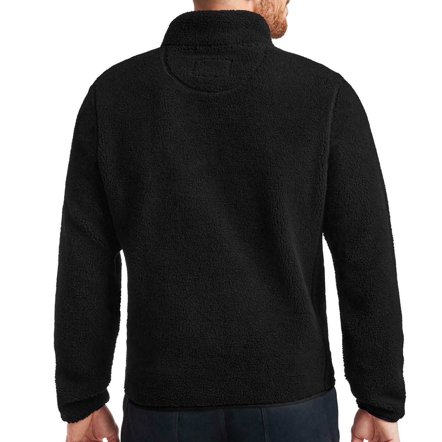 Member's Mark Men's Black Long Sleeve Pullover Soft Alpine Sherpa Size Small