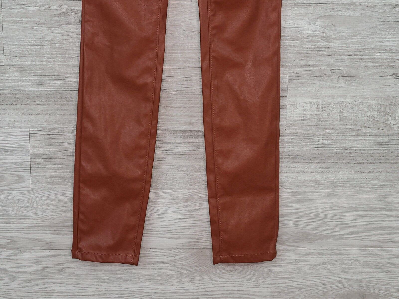 Blank NYC Women's Cognac Brown Button Fly Faux Leather Skinny Pants Size 24