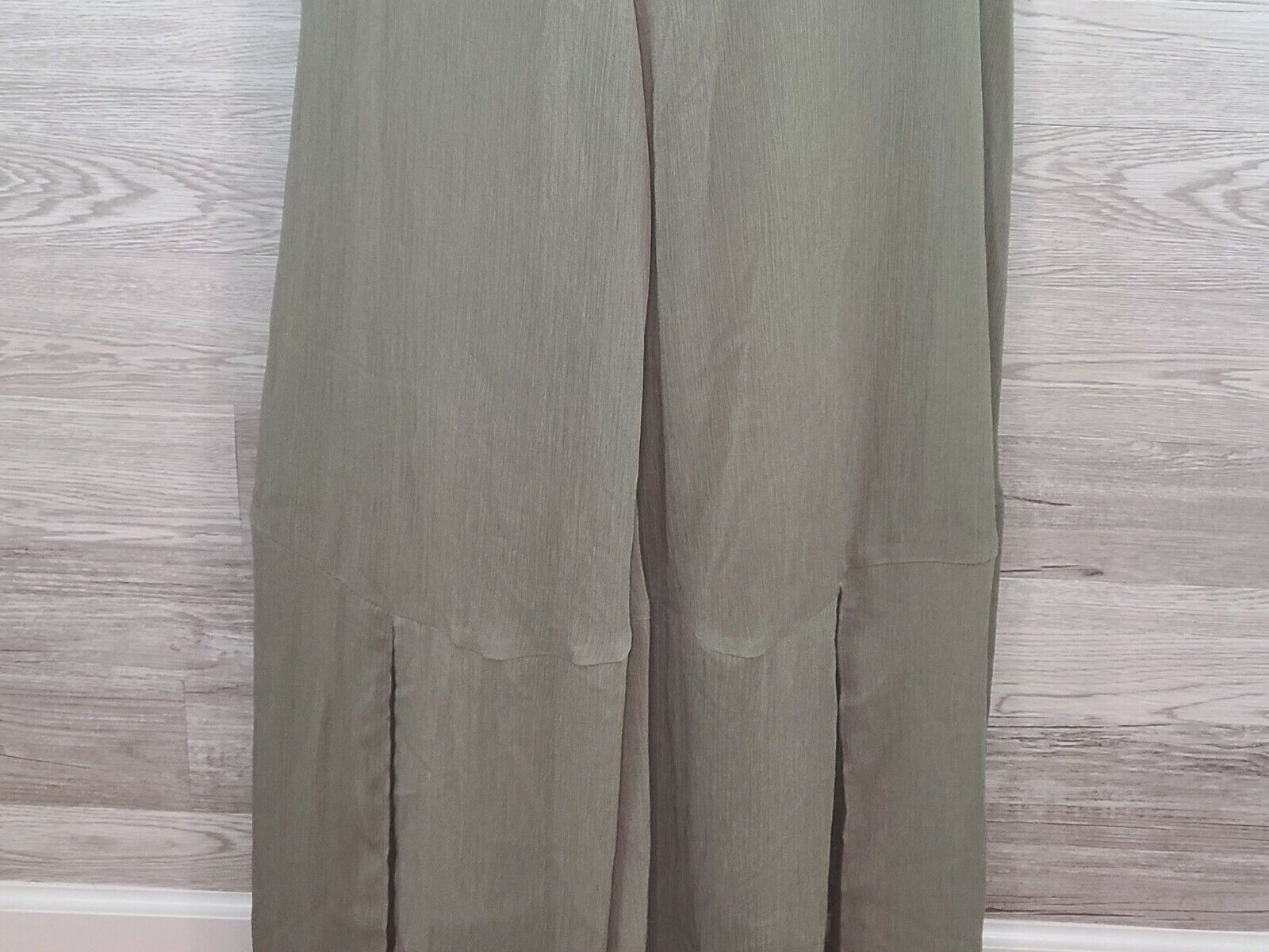 Bar III Women's Olive Green Spaghetti Strap Sheer Lined Maxi Dress Size 4