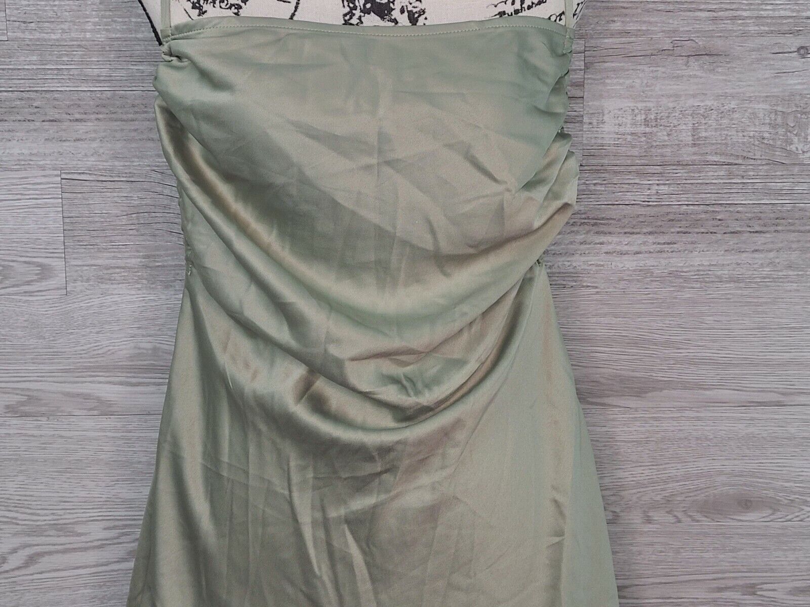 Danielle Bernstein Women's Sage Satin Adjustable Strap Mini Slip Dress Size 8