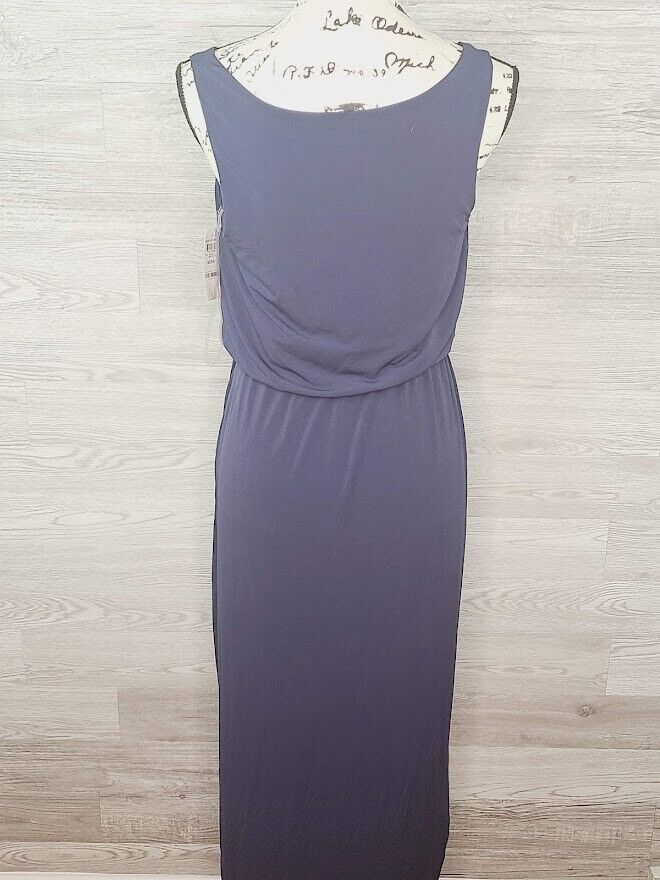 INC Women's Navy Asymmetrical Scoop Neck Sleeveless Midi Dress Size Medium