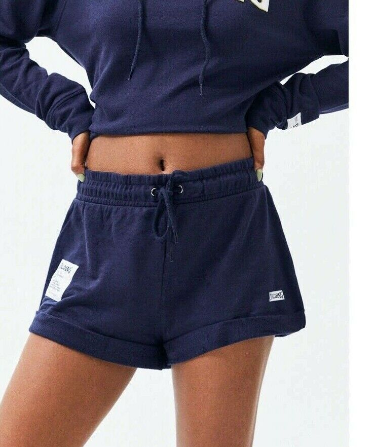 Spalding Women's Navy Blue Athletic Lounge Patch Shorts Size Small