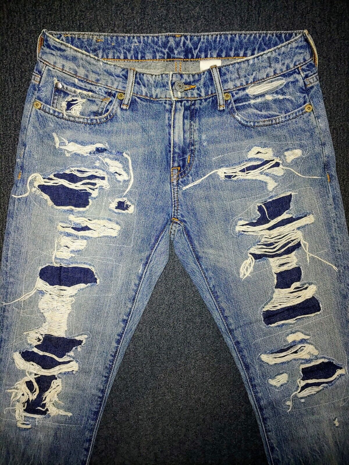 Ralph Lauren Preloved Vintage Demin & Supply Skinny Boyfriend Distressed Jeans Size 26/25*