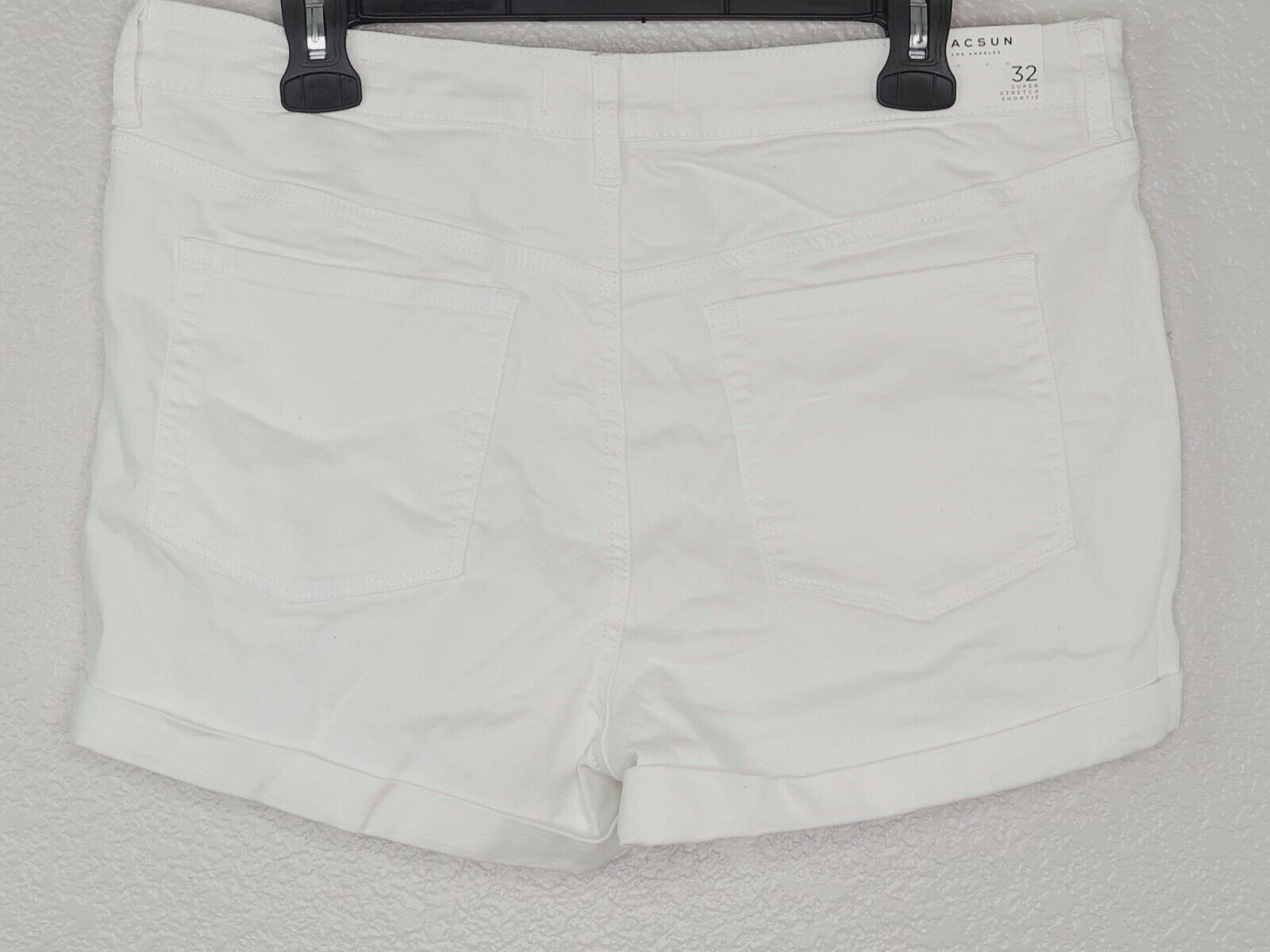 PacSun L.A. Women's Exposed White Super Stretch Shortie Shorts Size 32